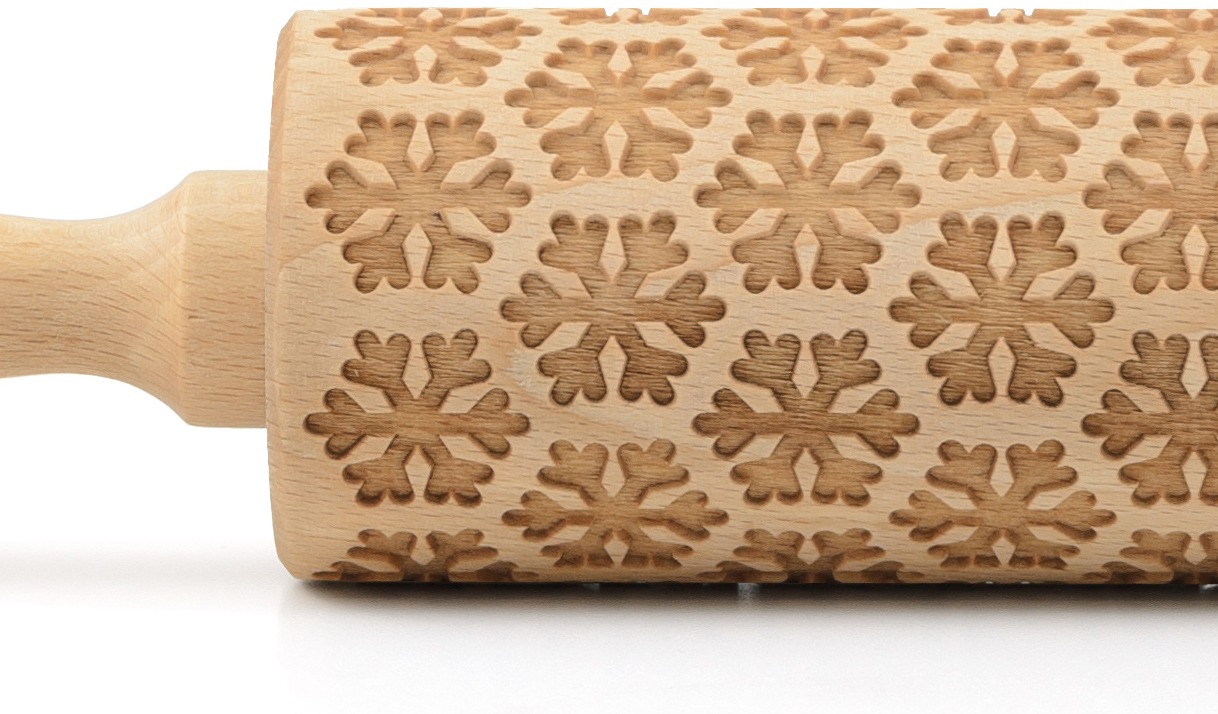 folkroll Teigroller »3D-Motiv-Teigrolle«, Schneeflocken