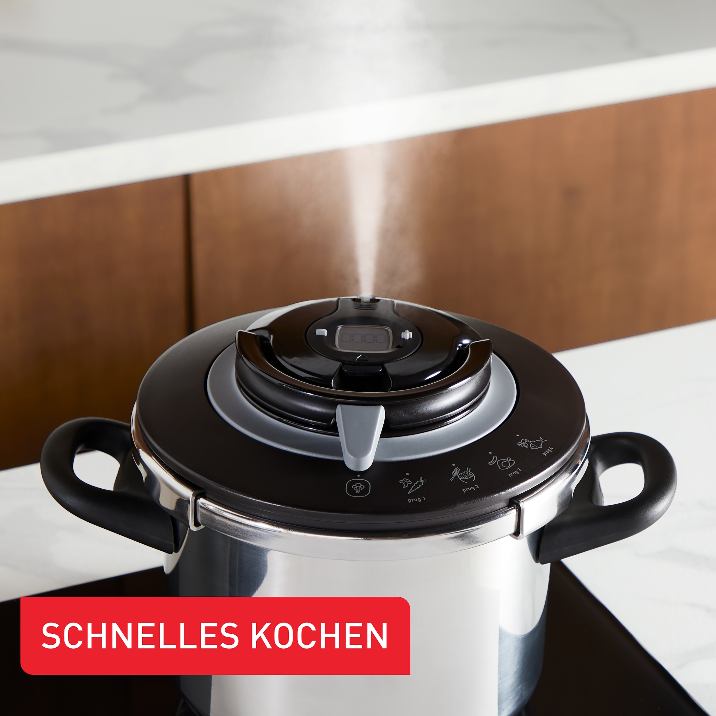 Tefal Schnellkochtopf »Clipso+ CHEF, 6 Liter Dampfkochtopf« Edelstahl