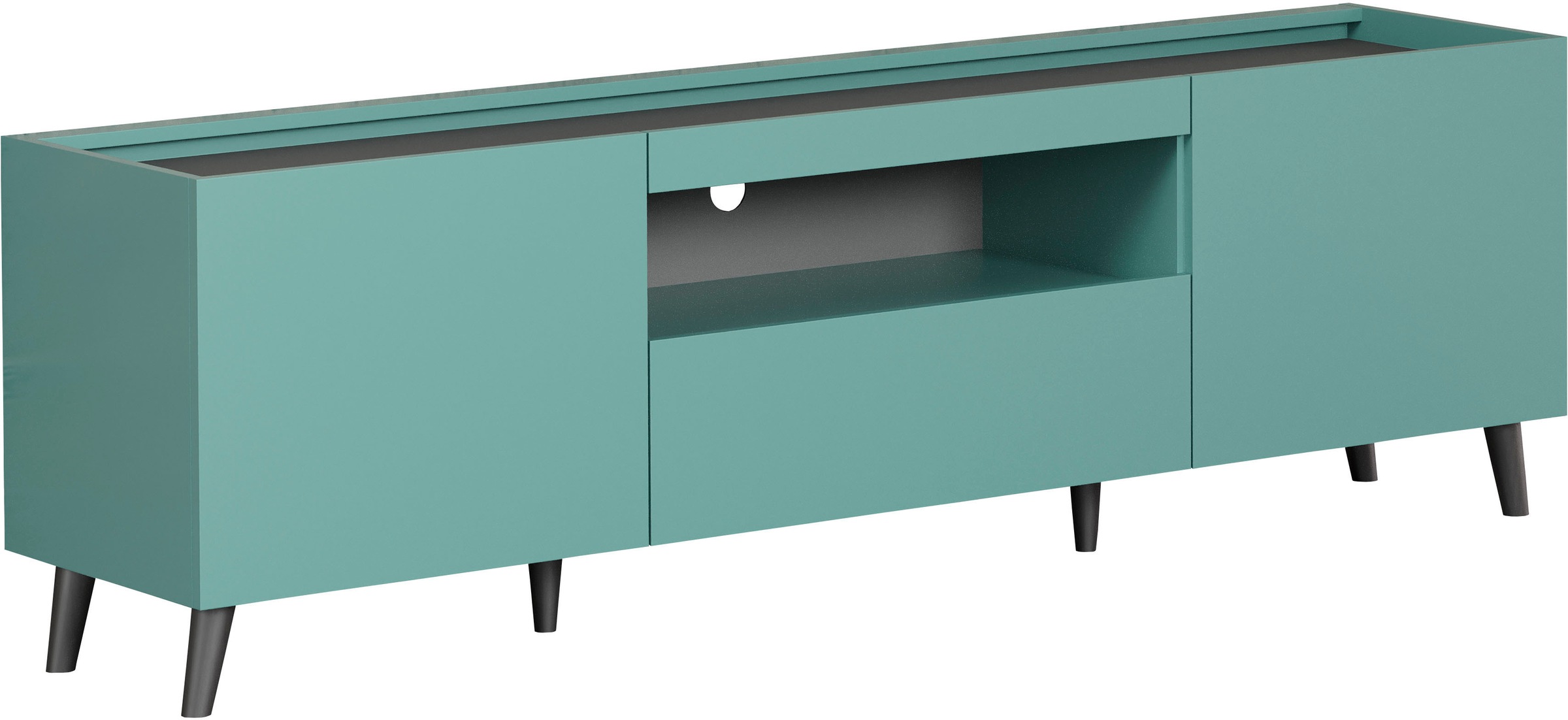 andas TV-Board »Mikkeline«, (1 St.), matt, B / H: ca. 181 / 60 cm, TV-Schrank, blau, Türkis