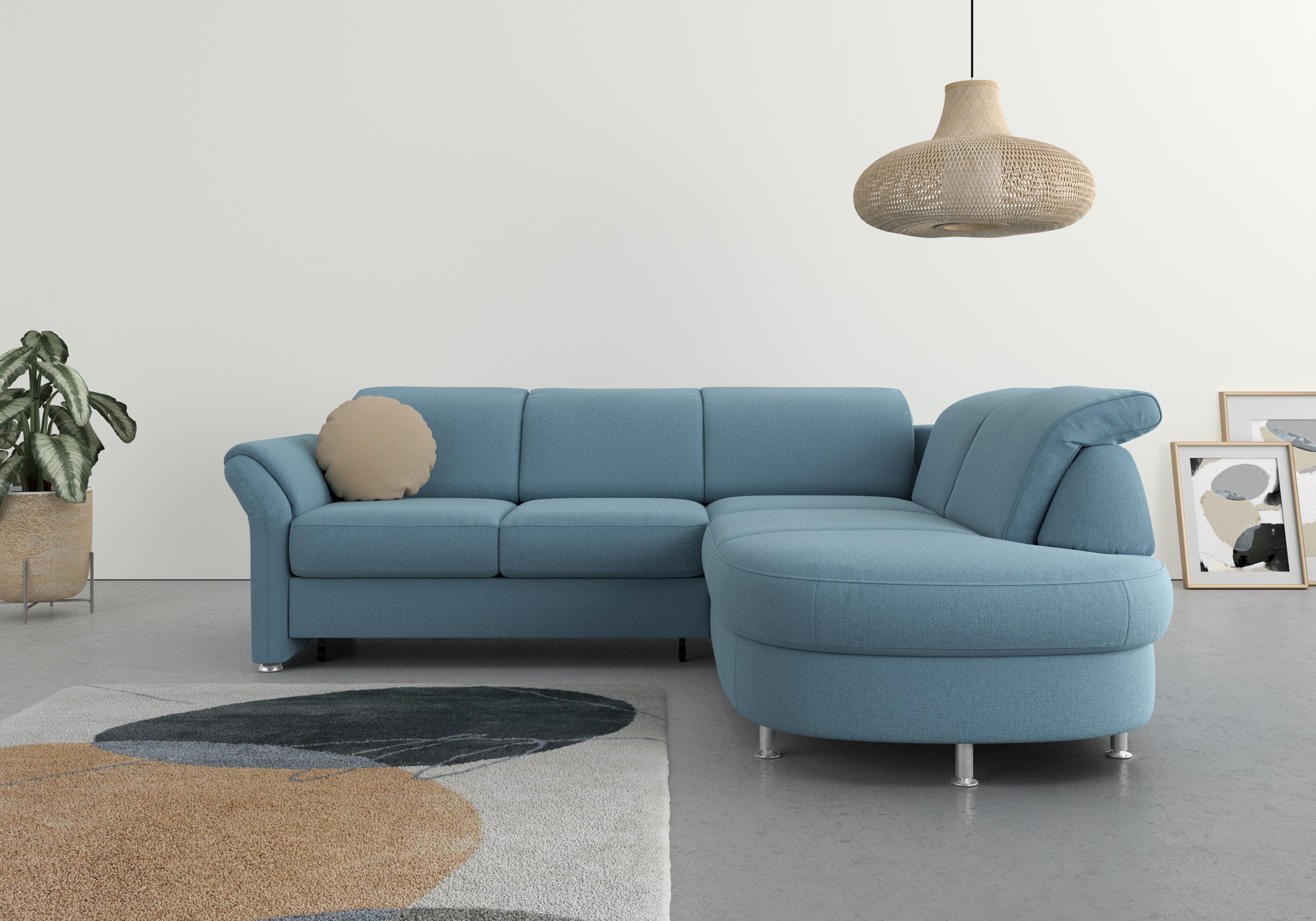 sit&more Ecksofa »Apulia L-Form«, wahlweise Bettfunktion, Bettkasten und Kopf- und Armteilverstellung