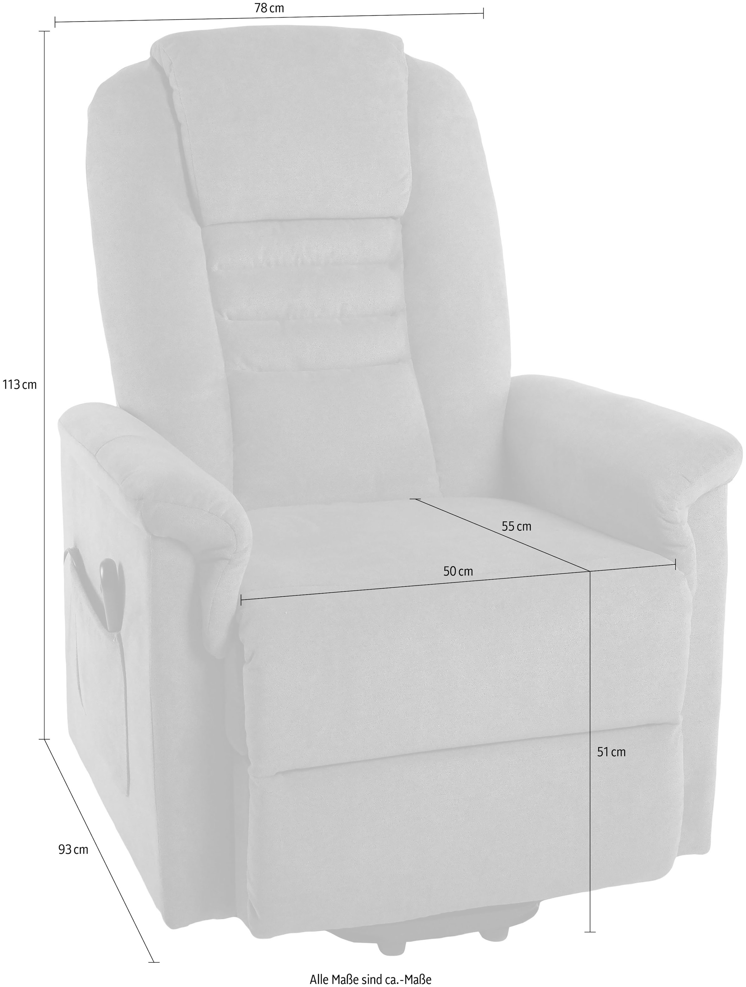 Duo Collection TV-Sessel »Granada mit elektrischer Aufstehhilfe«, Relaxfunktion und Taschenfederkern mit Stahlwellenunterfederung