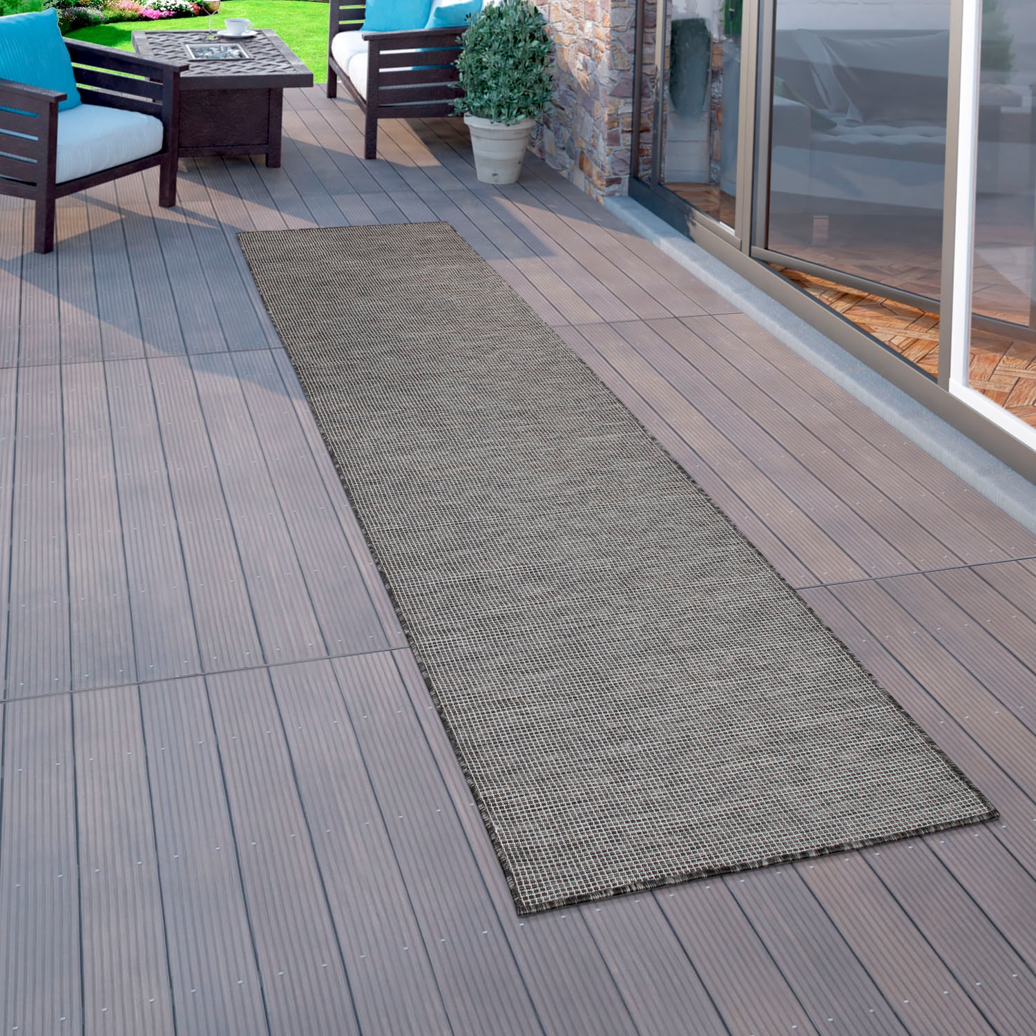 Paco Home Läufer »Sonset«, rechteckig, 4 mm Höhe, Teppich-Läufer, Flachgewebe, In- und Outddor geeignet
