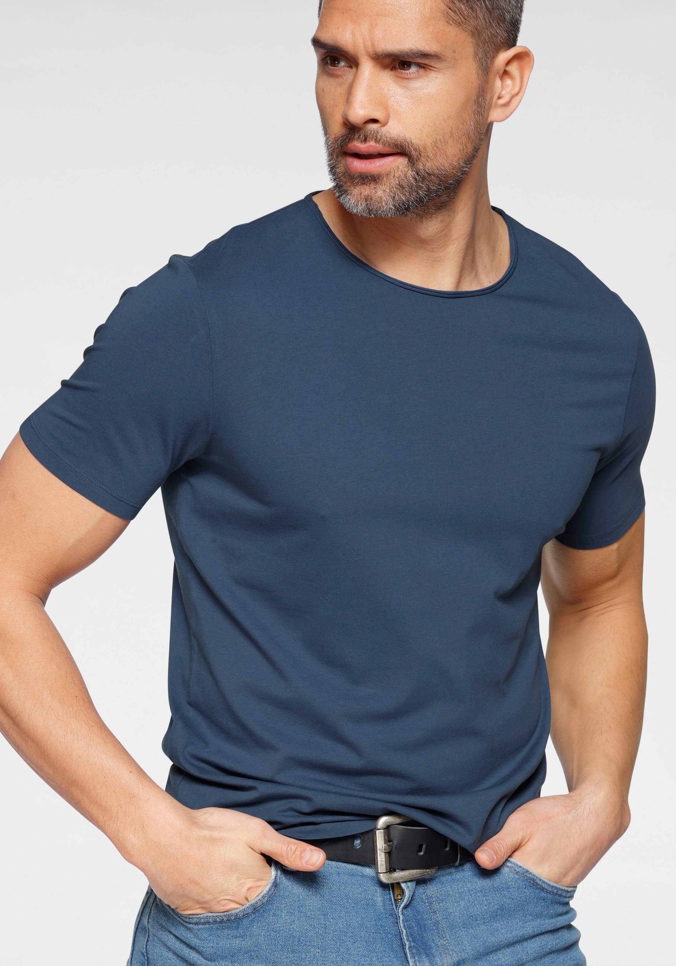 T-Shirt »Level fit«, body bei Jersey Five feinem ♕ OLYMP aus