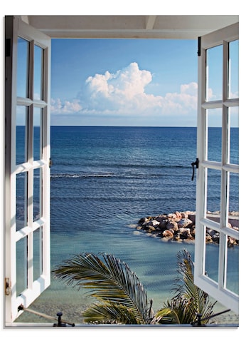 Glasbild »Fenster zum Paradies«, Fensterblick, (1 St.)