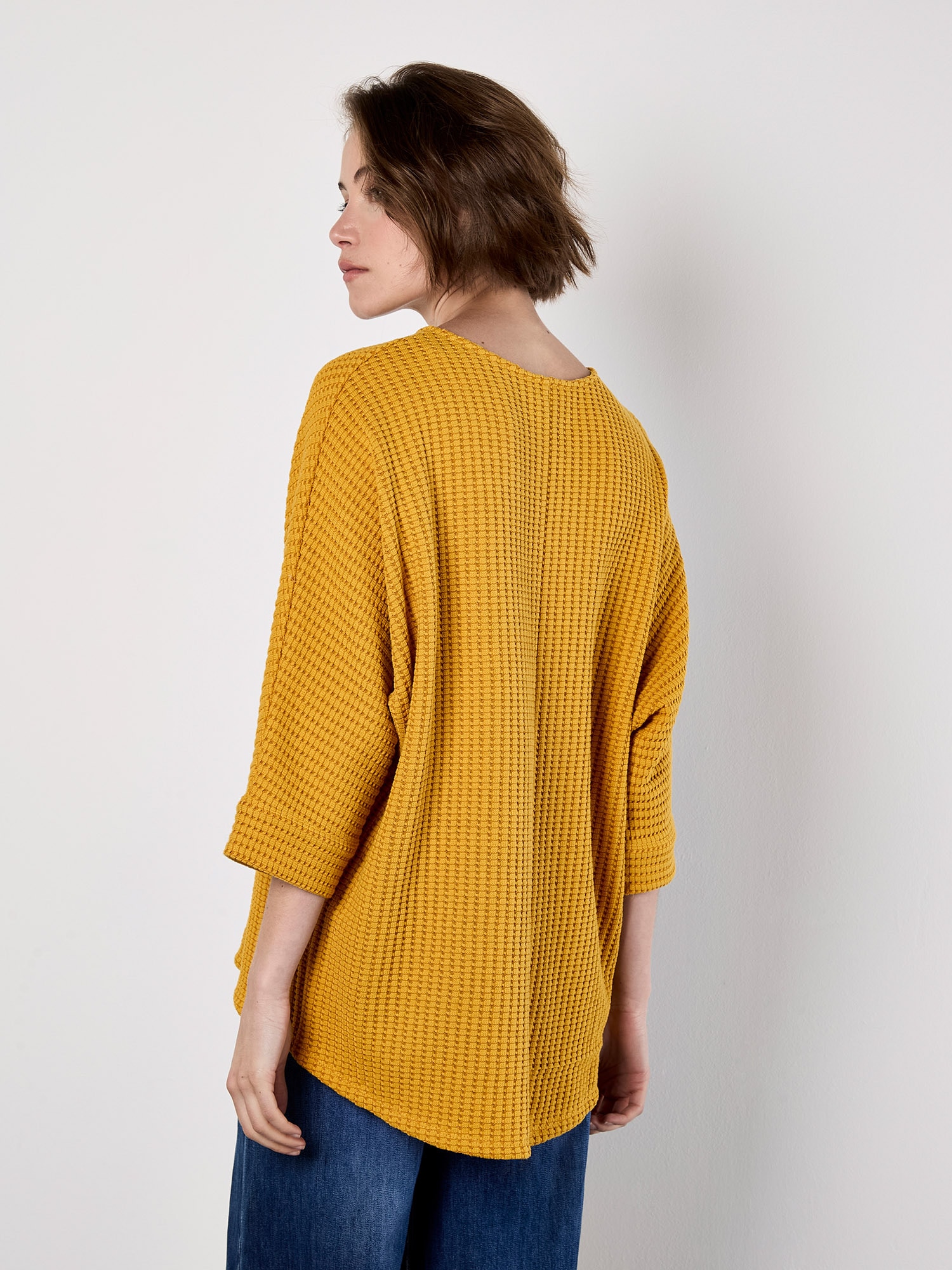 Apricot Fledermauspullover »Oversized-Pullover« in Waffeloptik