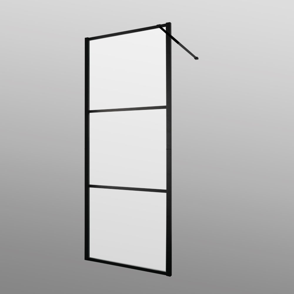 welltime Walk-in-Dusche »Black Blocks Frost«, Milchglas