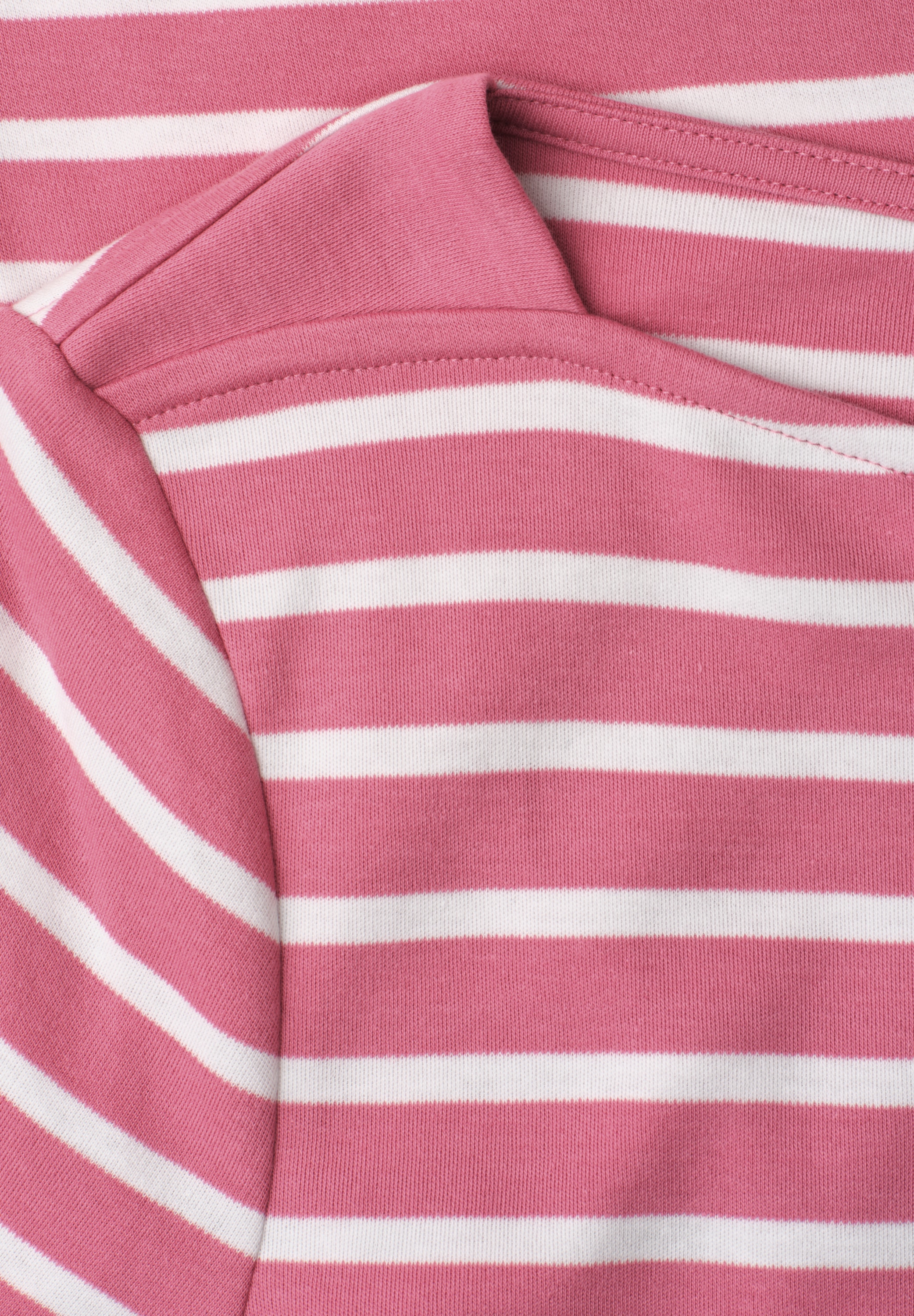 STREET ONE Rundhalsshirt Sommershirt mit Boat Neck und Streifen