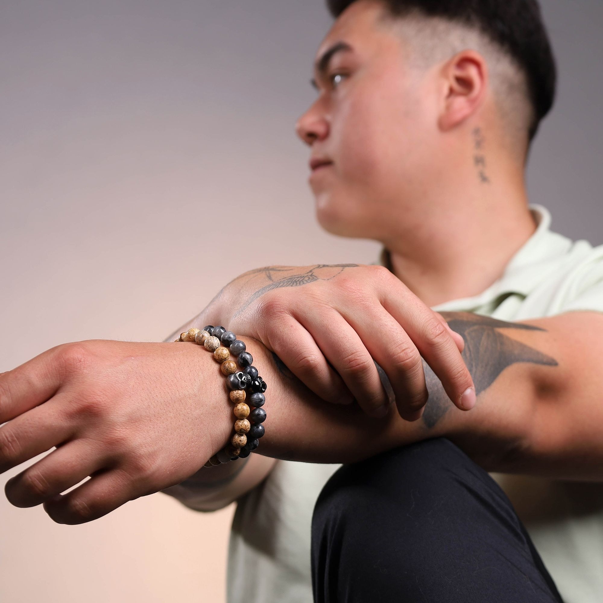 Adelia´s Kettenanhänger »Unisex Anhänger ¿ Totenkopfanhänger aus Edelstahl mit Obsidian«