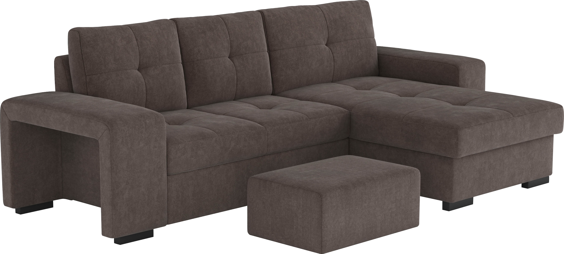 COTTA Ecksofa »Mattina L-Form«, mit Hocker, wahlweise mit Bettfunktion & Bettkasten