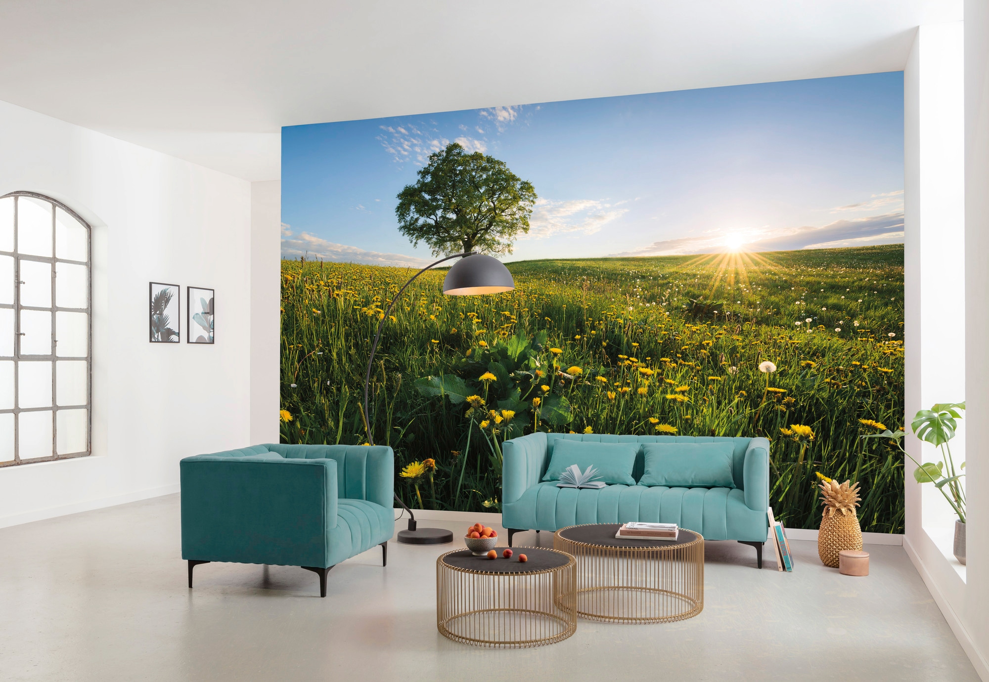 Komar Vliestapete »Digitaldruck Vlies -  Frühling auf dem Land - Größe 450 x 280 cm« bedruckt glatt Wohnzimmer, Schlafzimmer
