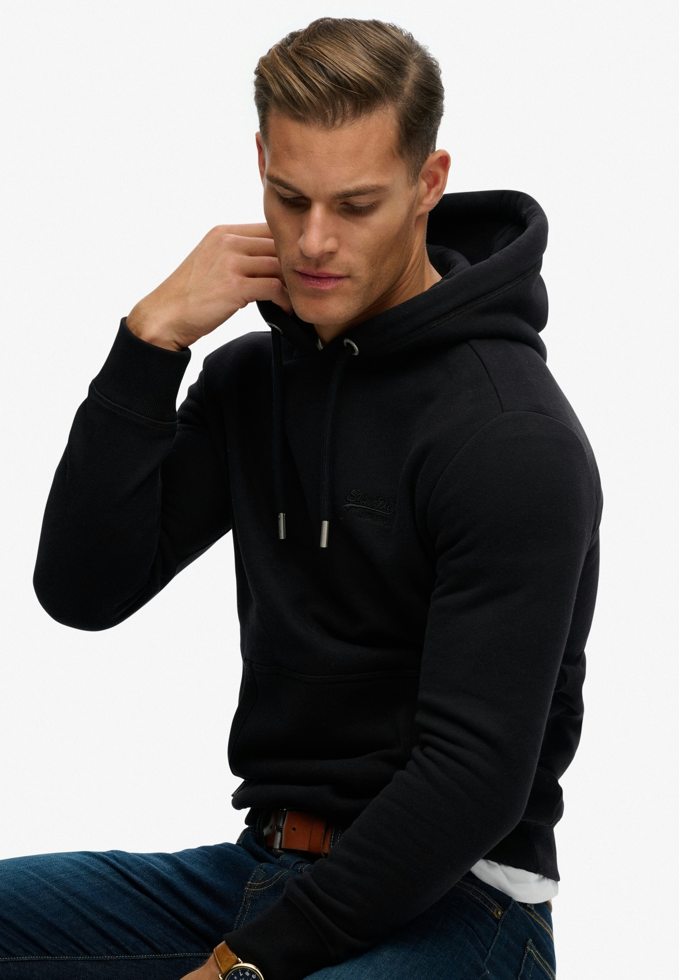 Superdry Kapuzensweatshirt »VINTAGE LOGO EMB HOOD«, Baumwollmischung, angeraute Sweatware
