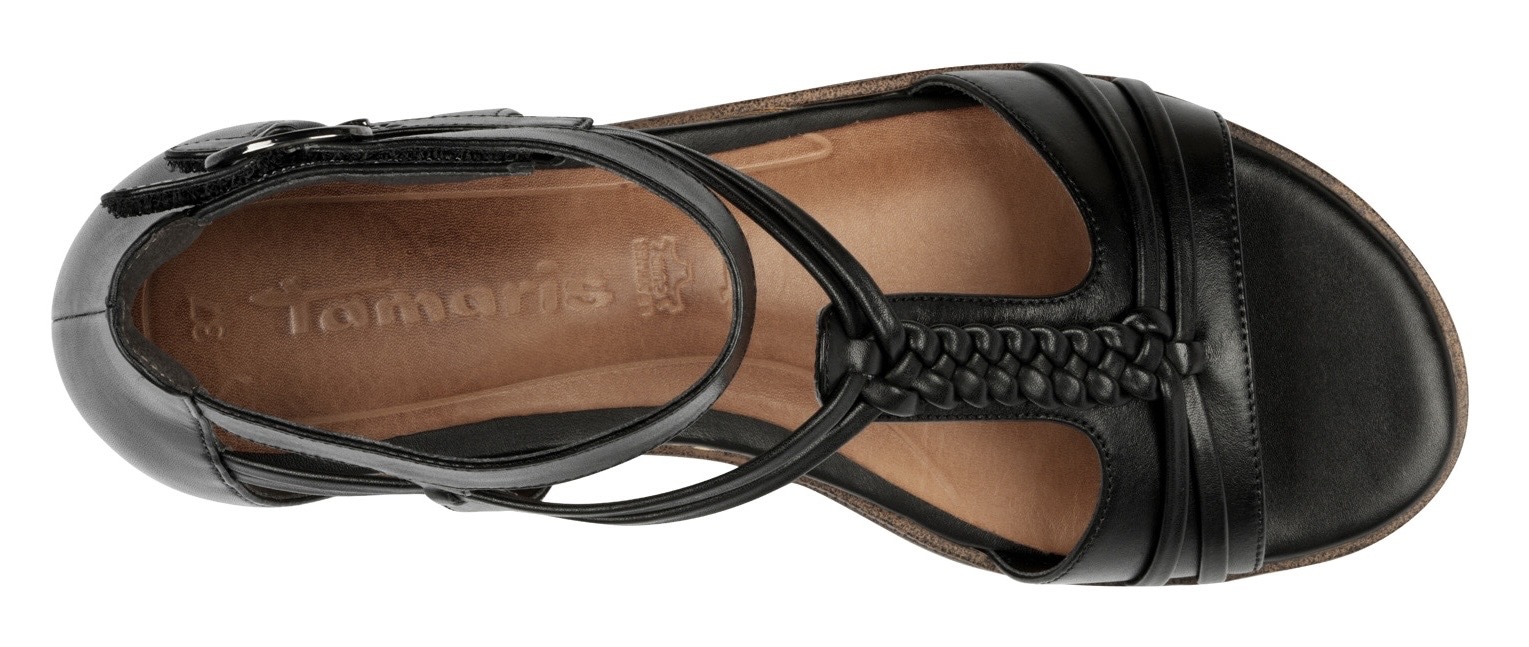 Tamaris Keilsandalette  , Riemchensandale, Sommerschuh mit Flechtriemchen