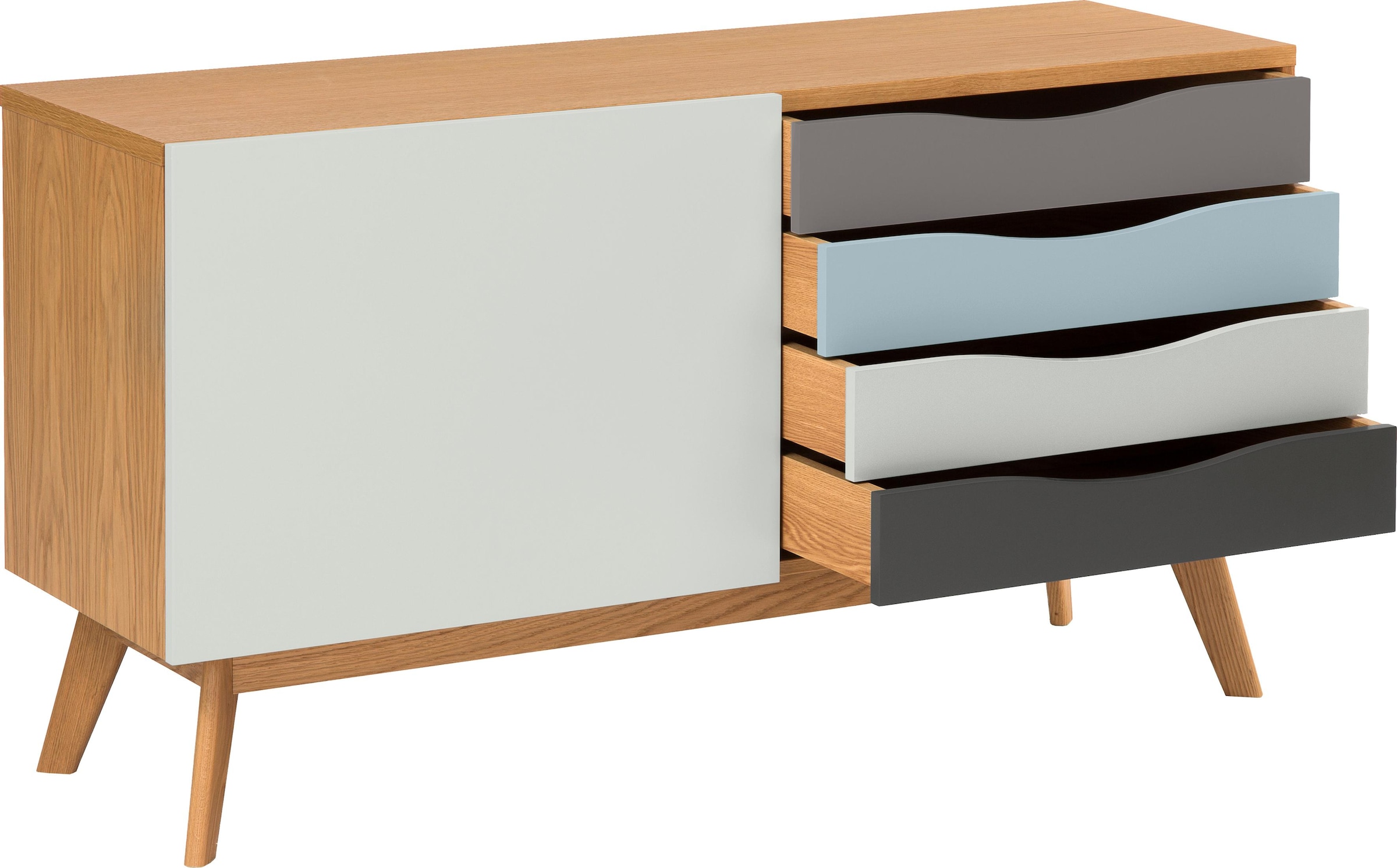 Woodman Sideboard »Hilla«, Kommode im angesagten skandinavischen Look, Breite 130 cm, FSC®