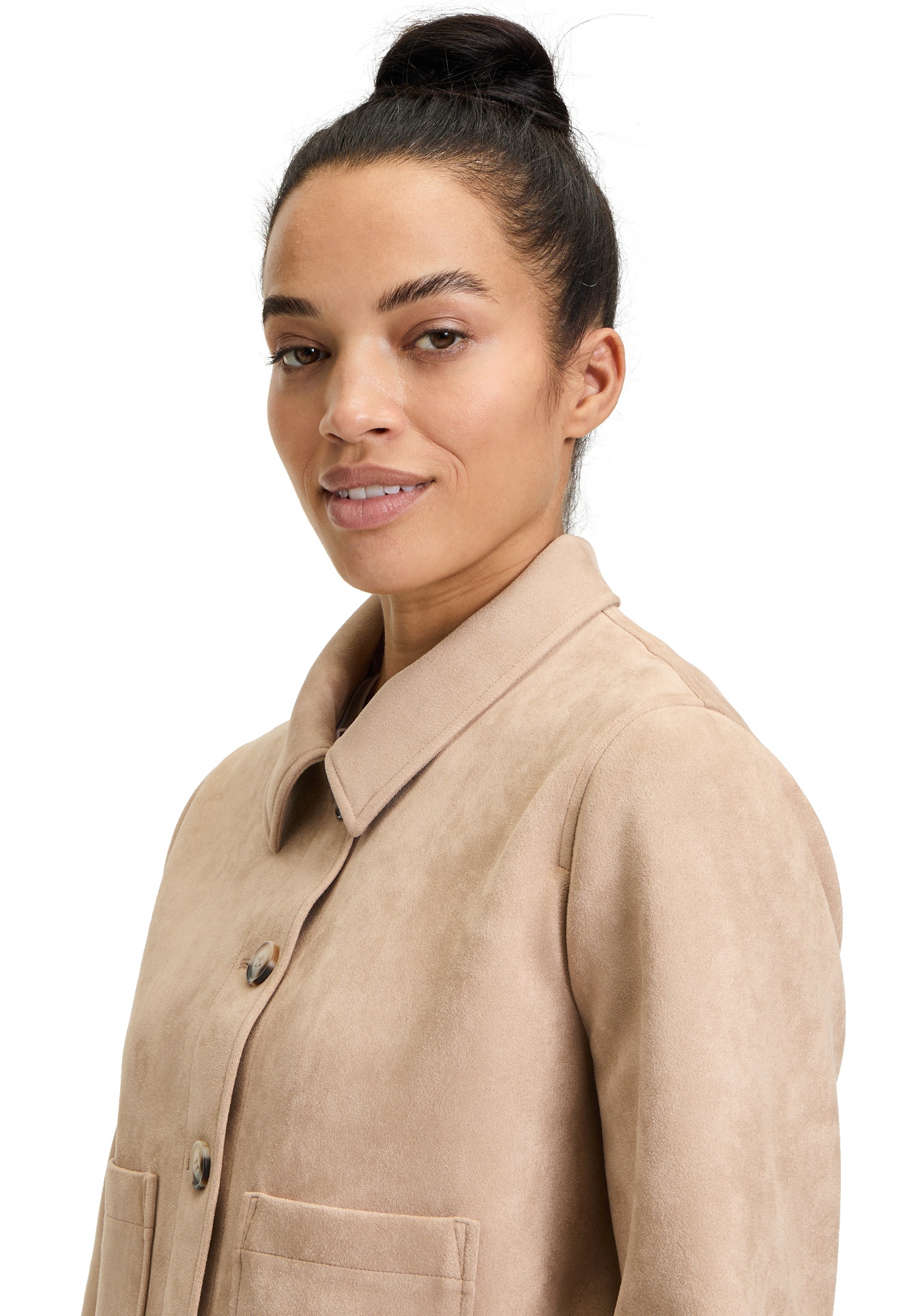 Betty&Co Lederimitat-Blazer »Kunstleder-Jacke mit aufgesetzten Taschen«