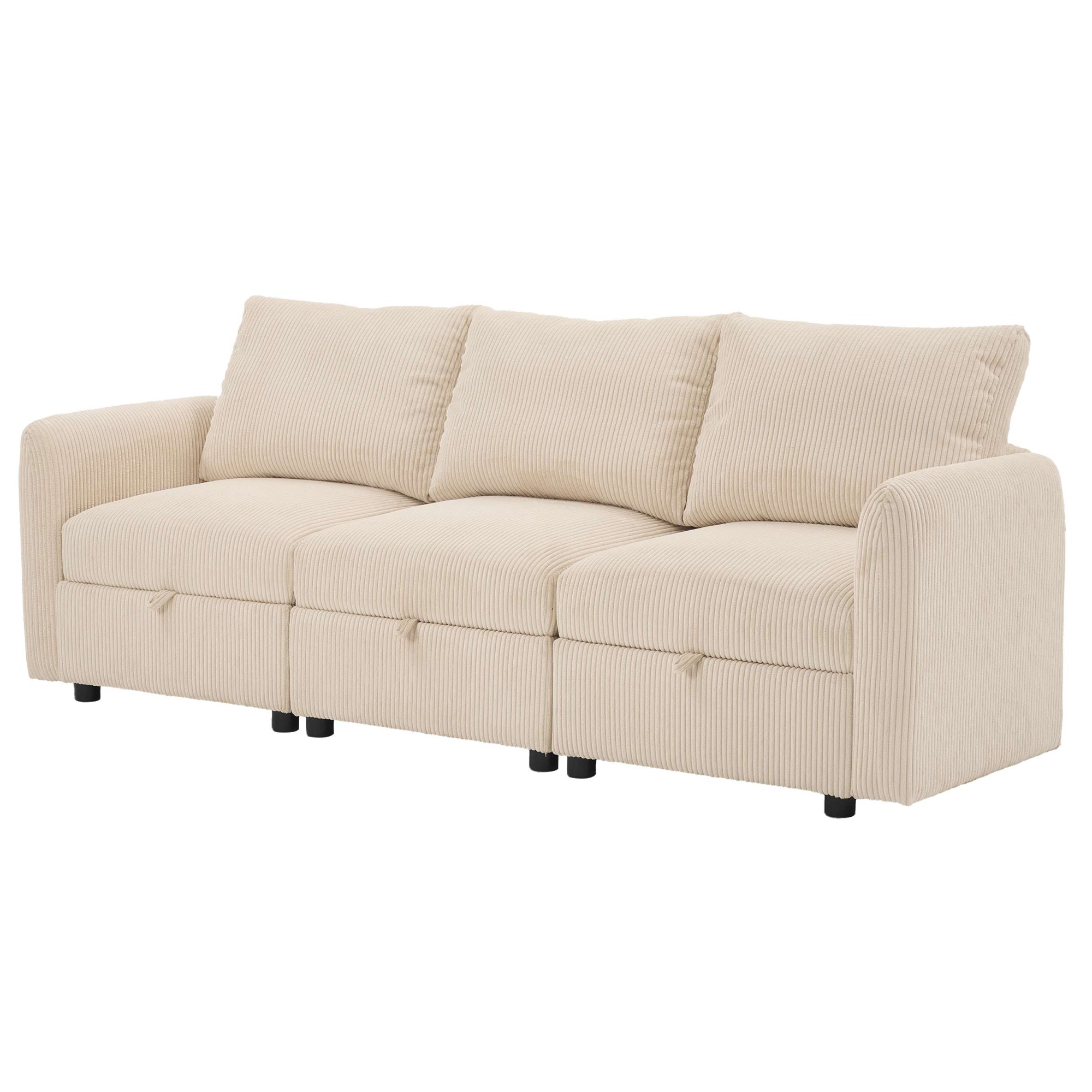 Dorel Home 3-Sitzer »STILHUS Modularsofa mit Stauraum, Breite 220 cm, Cord-Bezug« als Modul oder separat verwendbar - individuell kombinierbar
