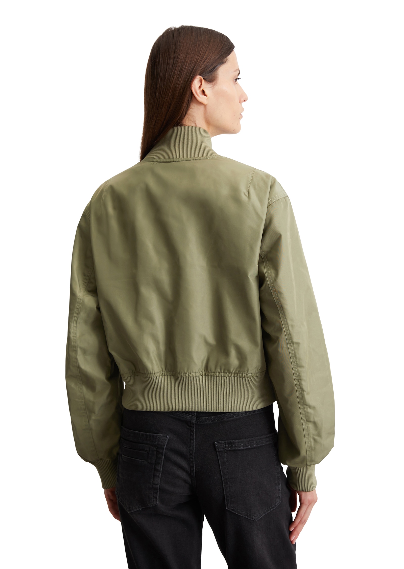 Marc O'Polo Blouson, im Pilotenstil, verkürzte Form, mit mattem Glanz und softem Finish