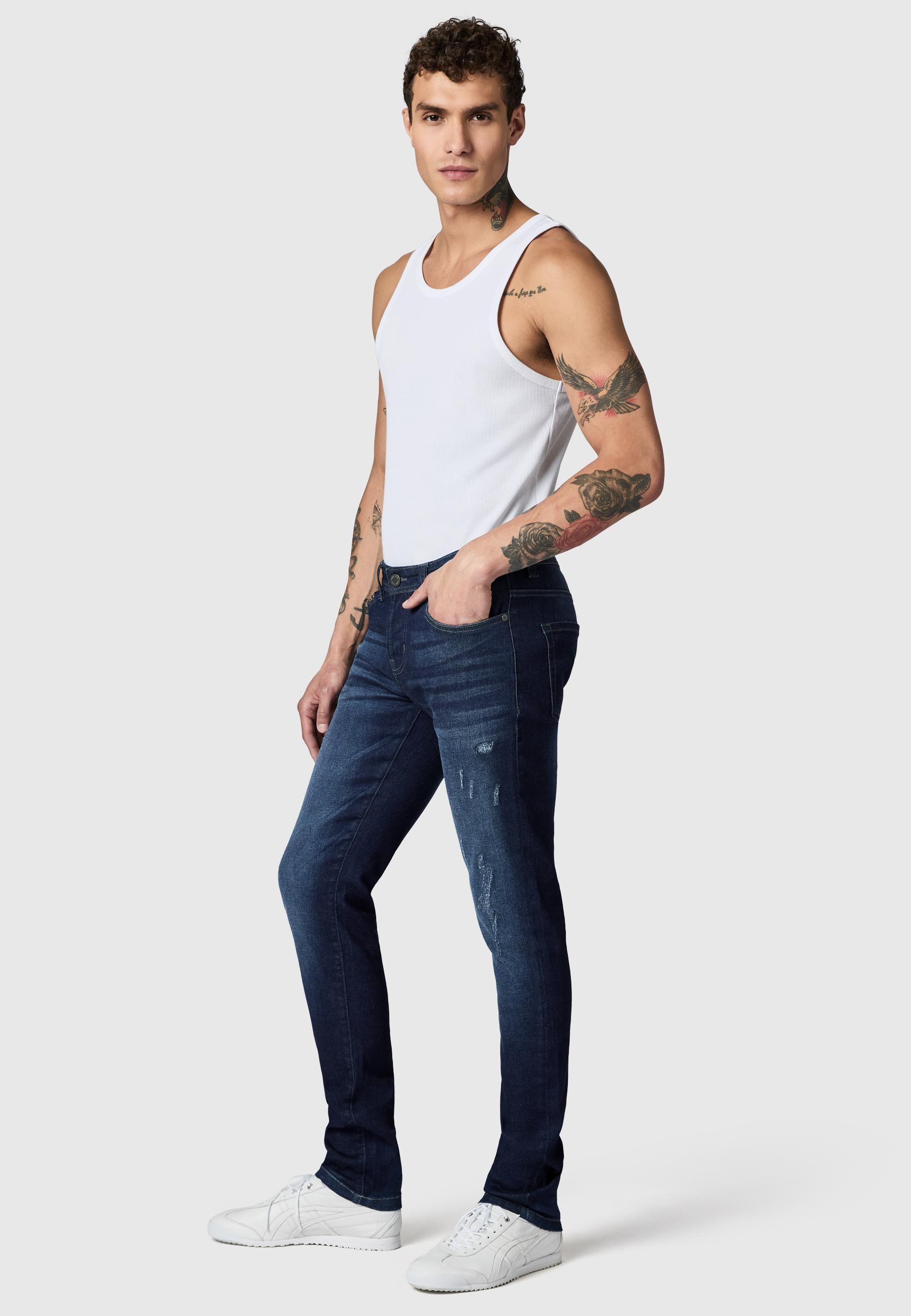 PEAK TIME Slim-fit-Jeans »Slim-fit-Jeans München« Herren Jeans mit Destroyed-Optik