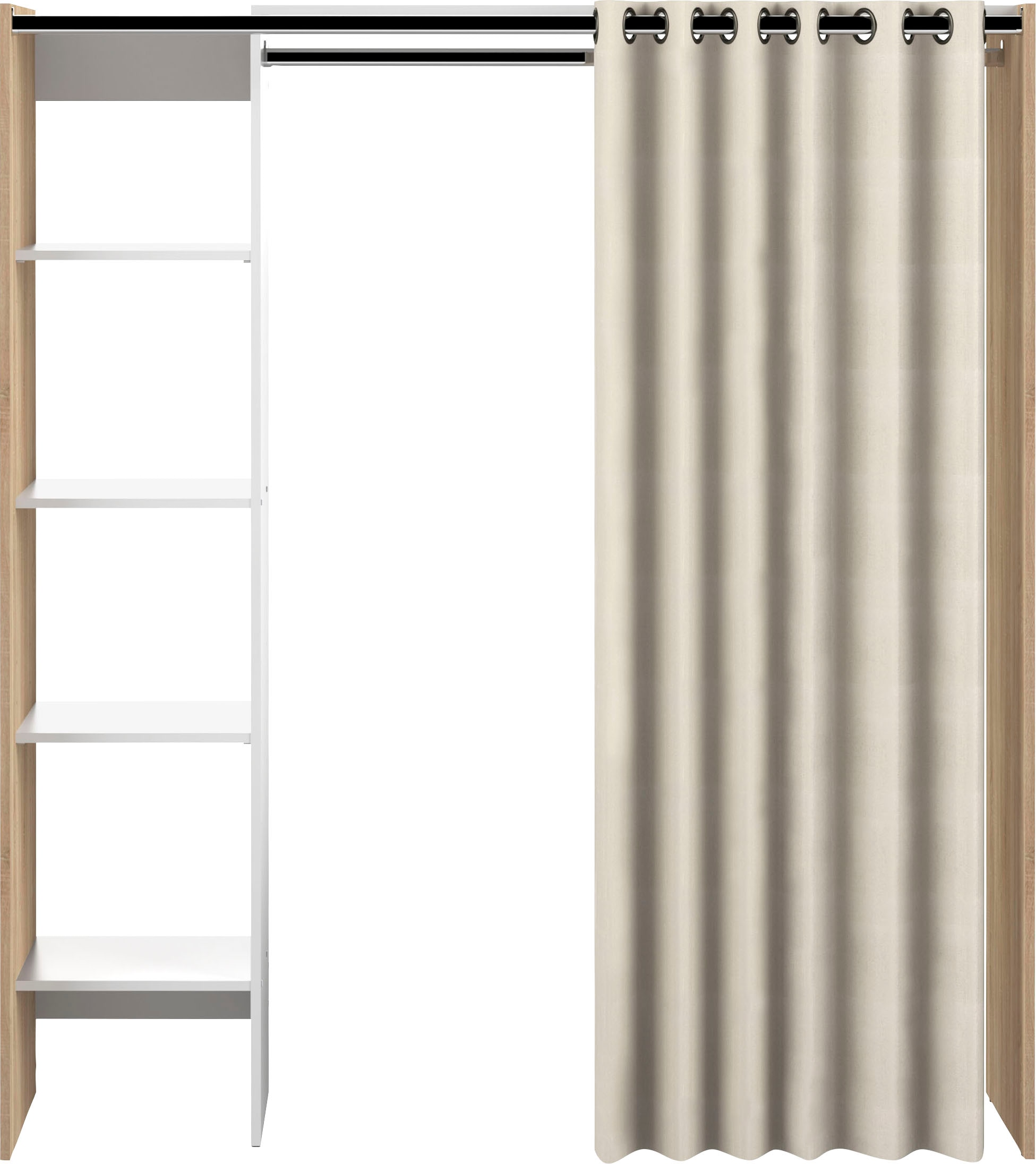TemaHome Kleiderschrank »Tom«, ausziehbarer Fächer, Höhe viele 181 cm Vorhang Kleiderschrank, kaufen und bequem