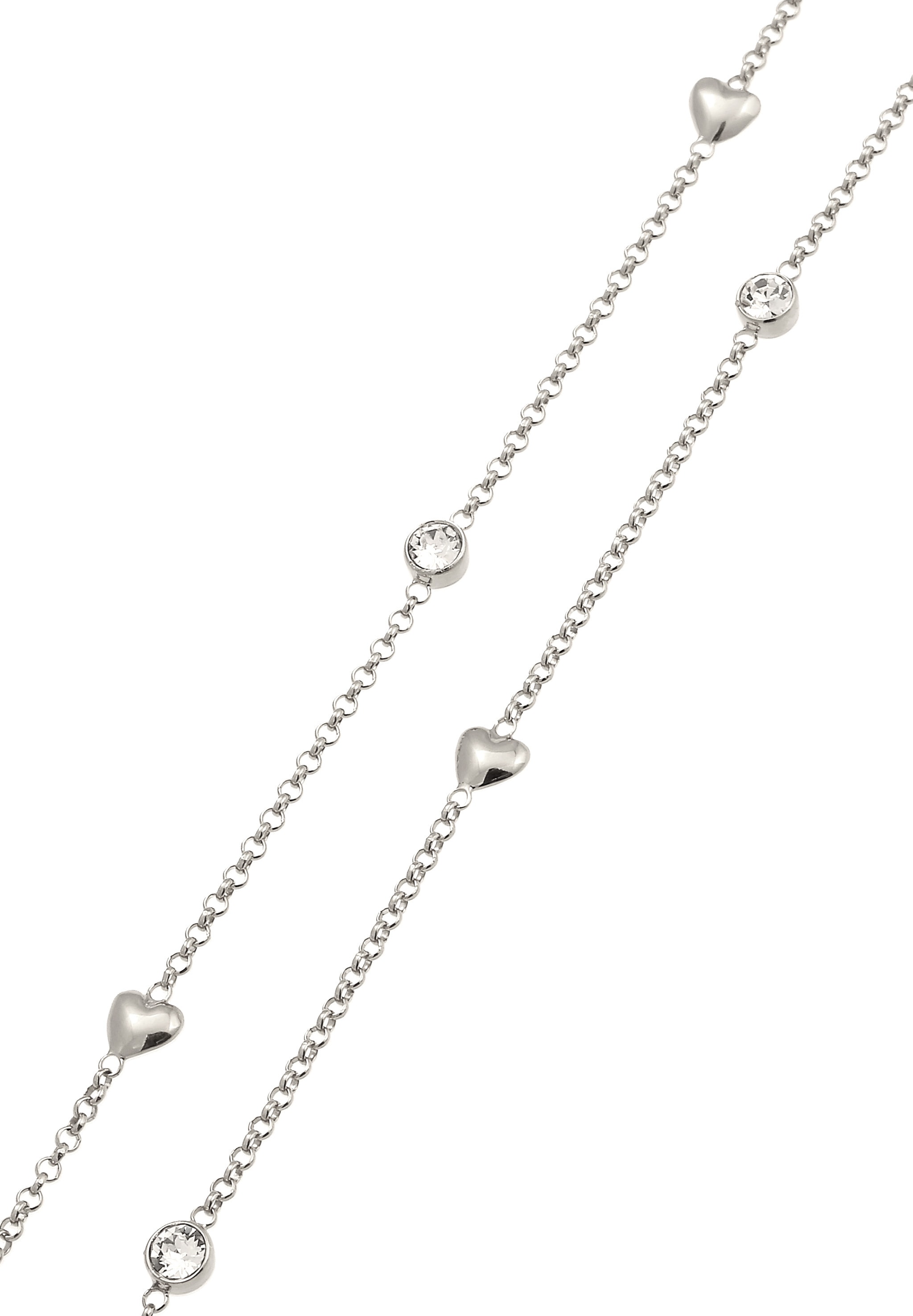 Elli Silberkette »Halskette Herz Weiß 925 Sterling Silber, mit Kristallen von Swarovski®«