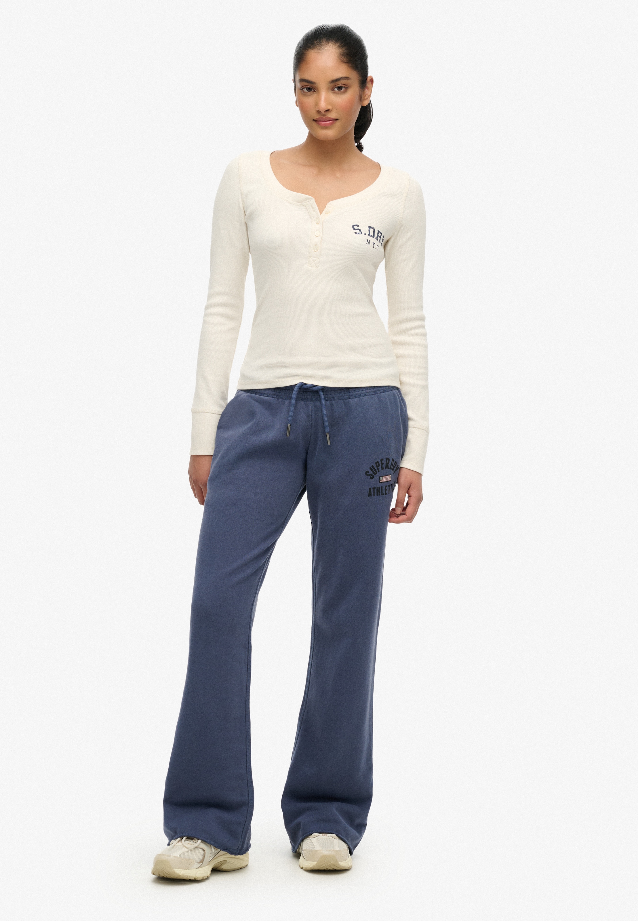 Superdry Langarmshirt »ATHLETIC BUTTON DOWN LS TOP« im Henley-Stil