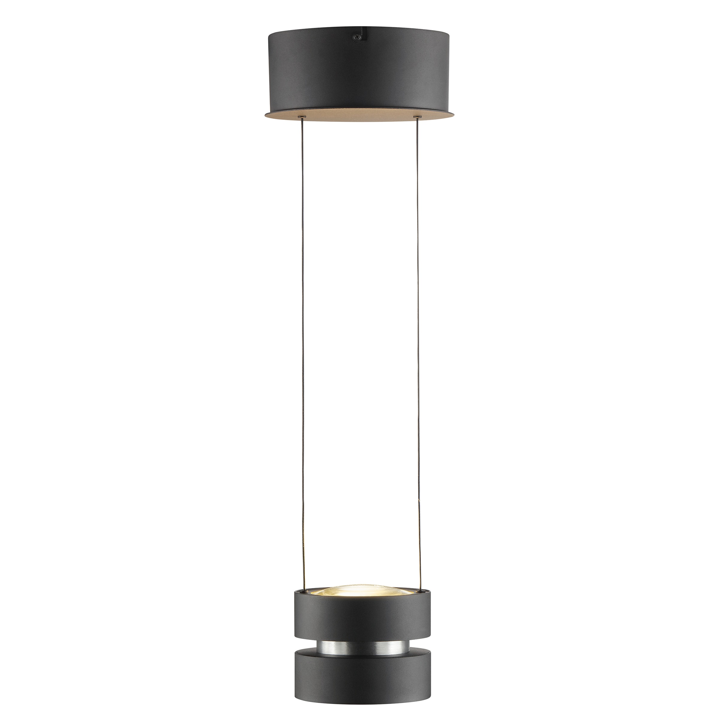 lumiCouture LED Pendelleuchte »Glow Sphere« LED-Modul 1 Stk. Warmweiß 2700 K, Up Downlight, Aluminium/Glas, schwarz