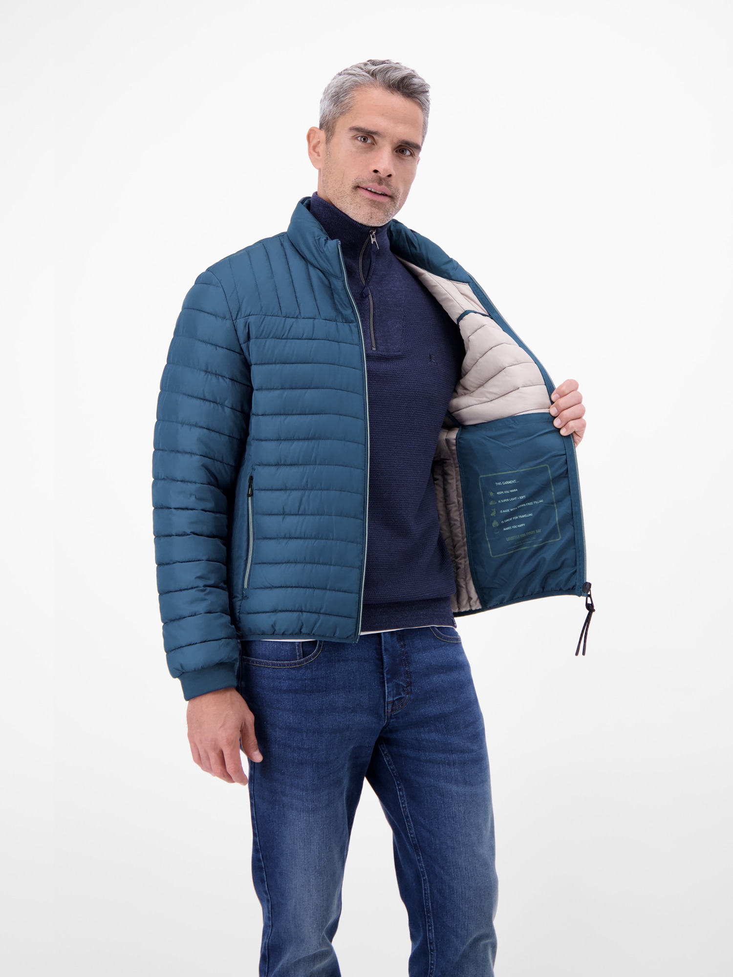 LERROS Steppjacke »LERROS Leichter Herren Steppjacke« ohne Kapuze Keine Angabe