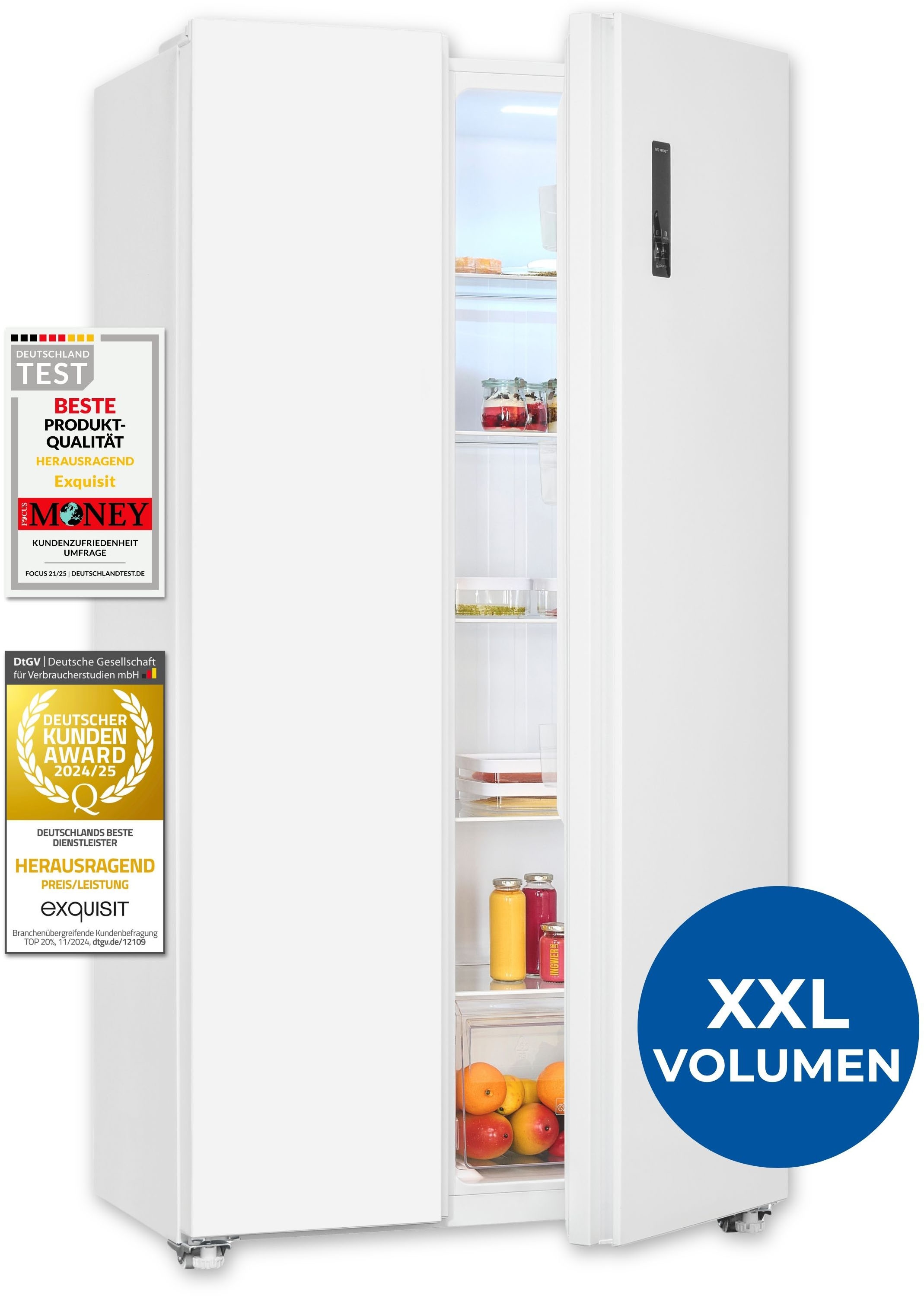 exquisit Side-by-Side SBS46-040E weiss »SBS46-040E weiss« 177 cm hoch 91 cm breit