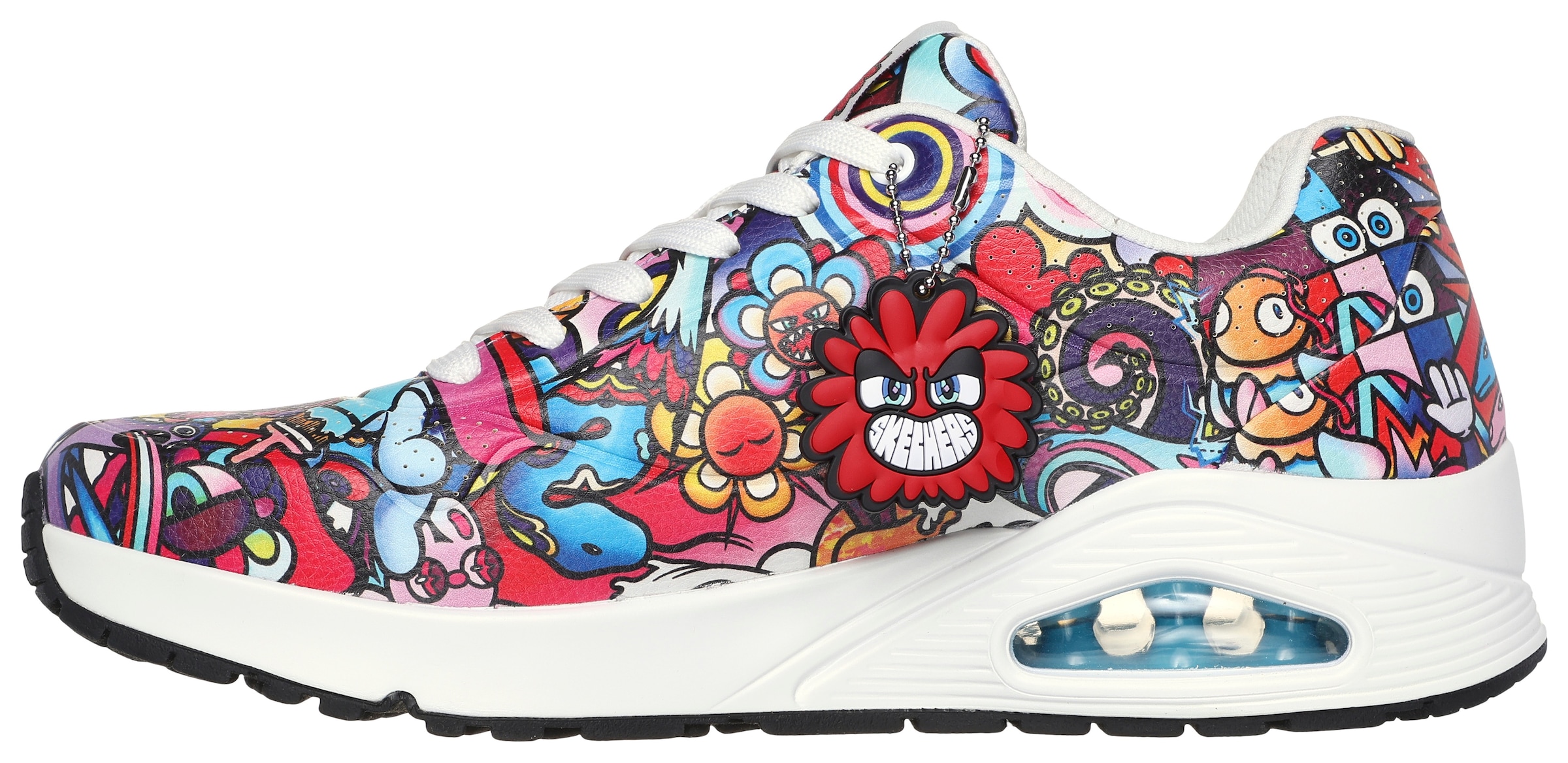 Skechers Sneaker »UNO - COLOR DOODLE«, Keilsneaker, Schnürschuh, Retro Sneaker mit einzigartigem Print