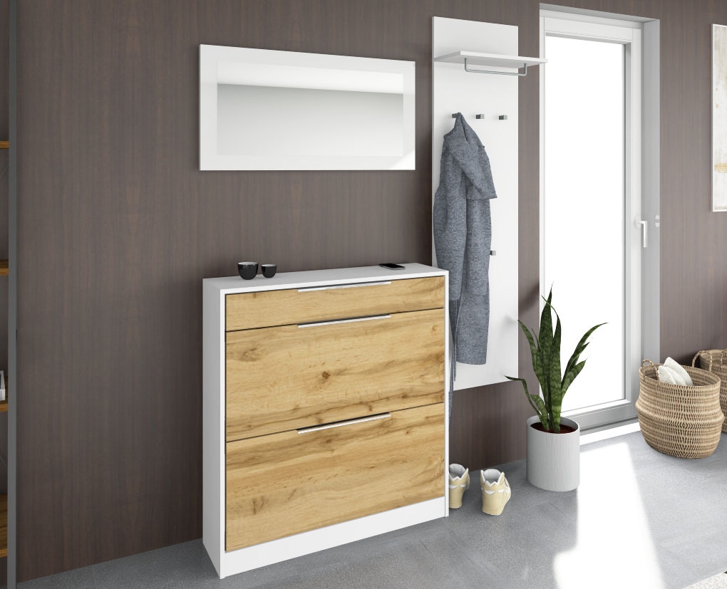 borchardt Möbel Garderoben-Set »Oliva, Schuhschrank, Spiegel, Garderobenpaneel« 3 Stk. tlg.