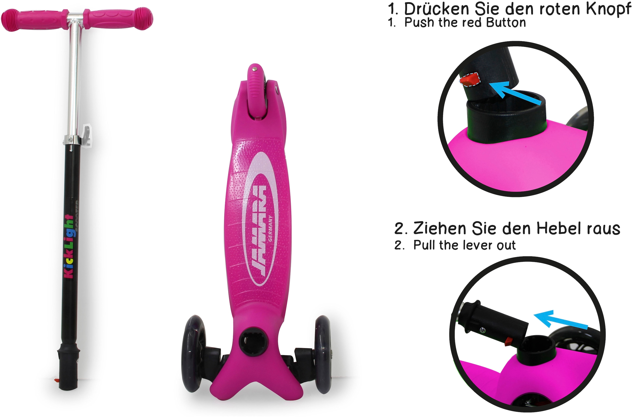 Jamara Dreiradscooter »KickLight«, mit LED-Rädern