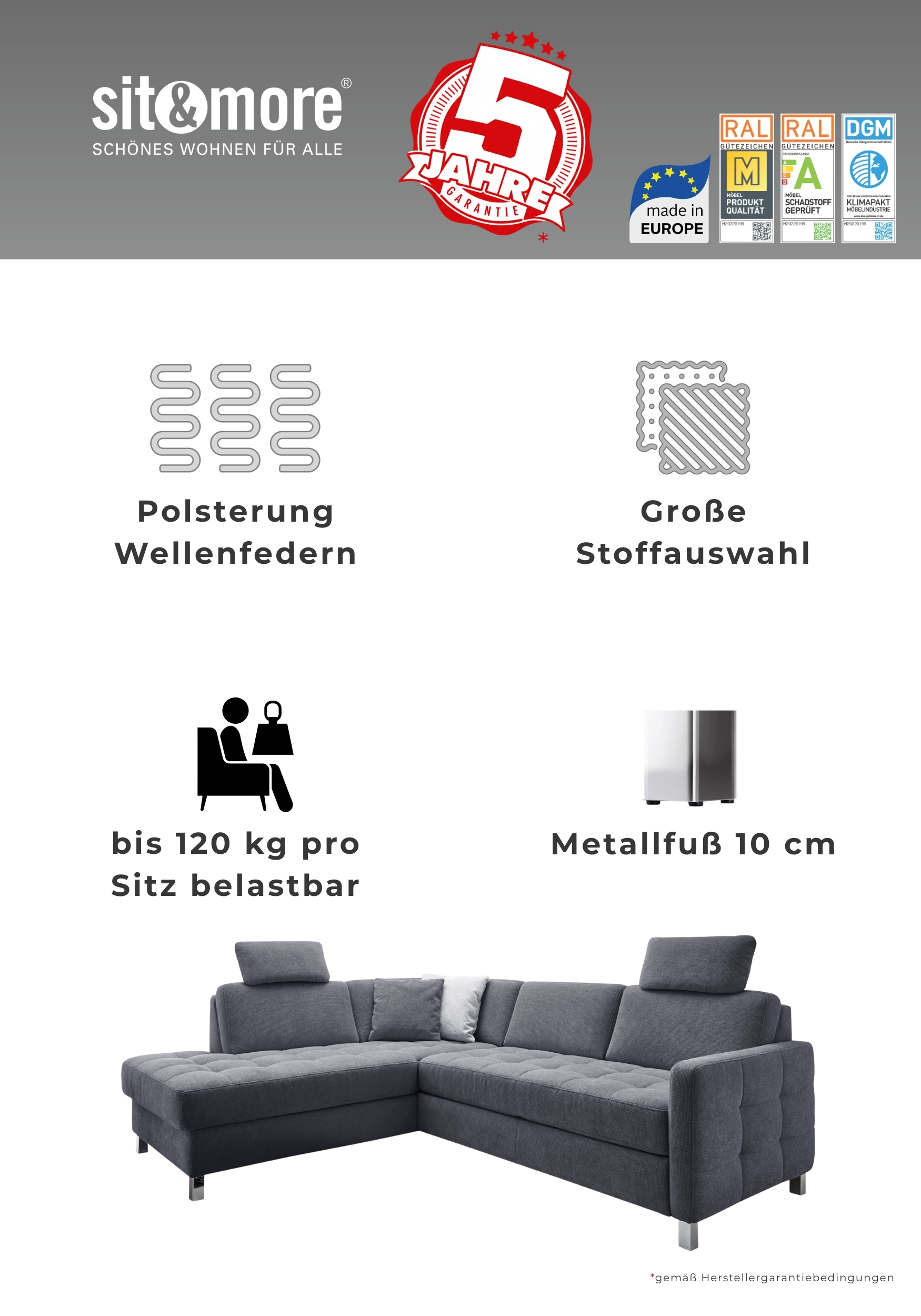 sit&more 3-Sitzer »Pablo«
