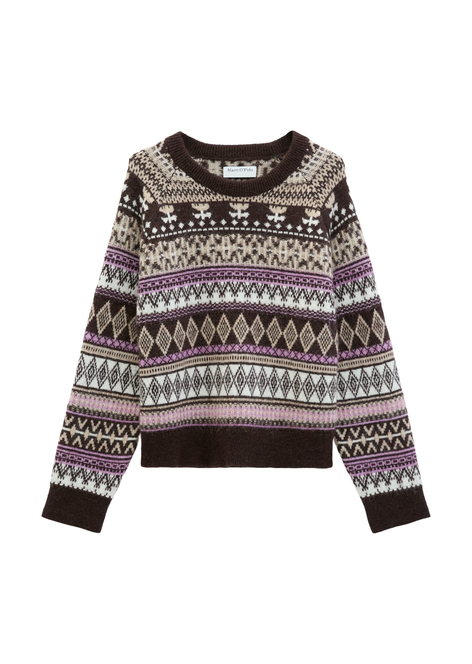 Marc O'Polo DENIM Strickpullover cropped aus softem Alpakawolle-Schurwolle-Viskose-Mix