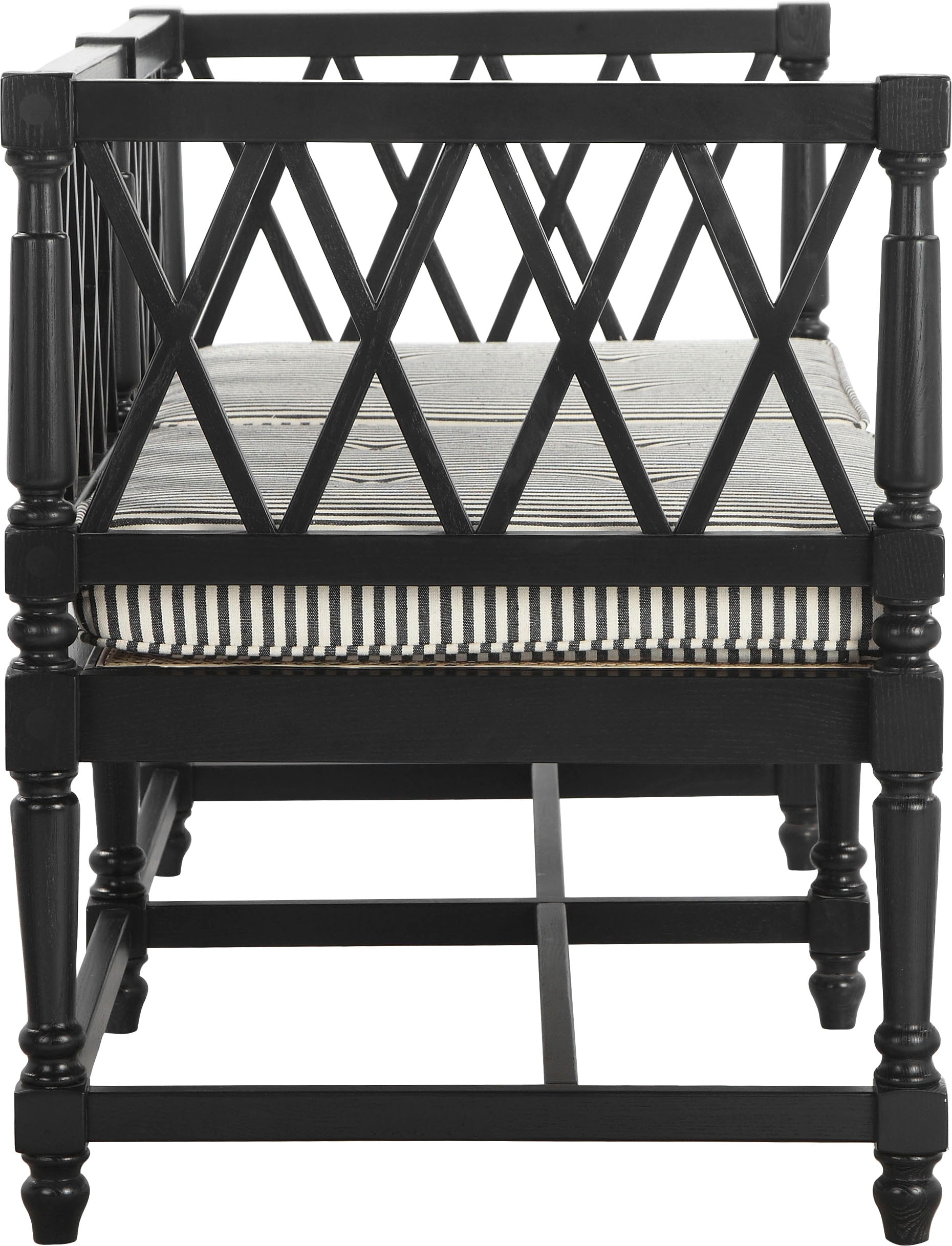 Guido Maria Kretschmer Home&Living Sitzbank »Grenoble«, Eschenholz,  Sitzkissen aus Webstoff in schwarz/weiß, Breite 137 cm