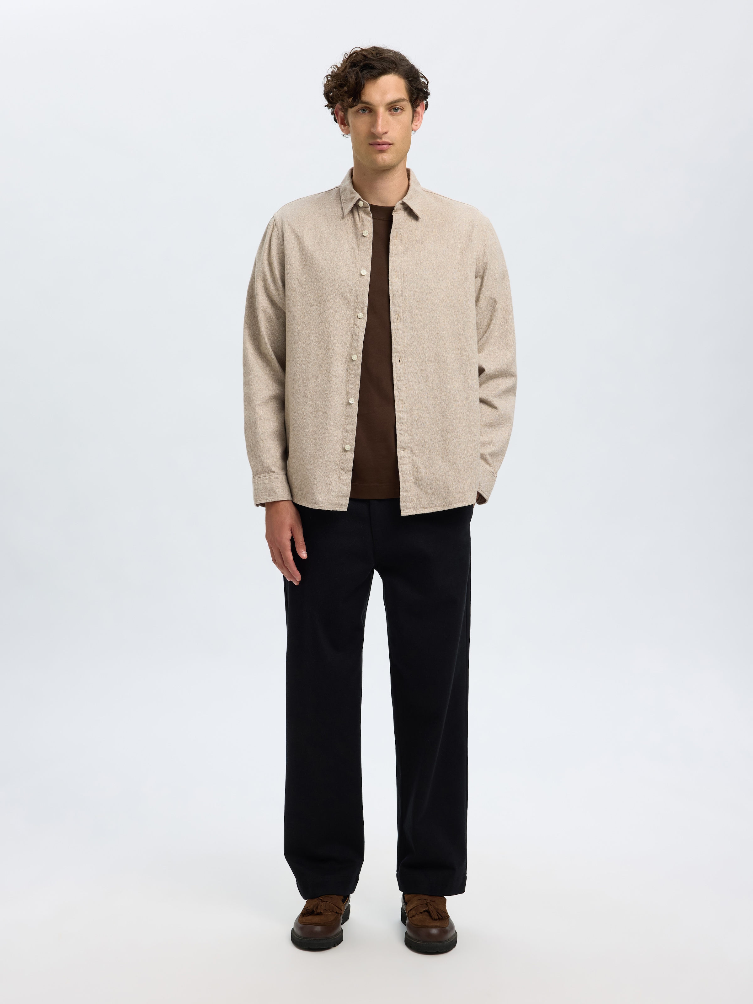 SELECTED HOMME Langarmhemd »SLHREGNOAH BRUSHED TWIST SHIRT LS NOOS«