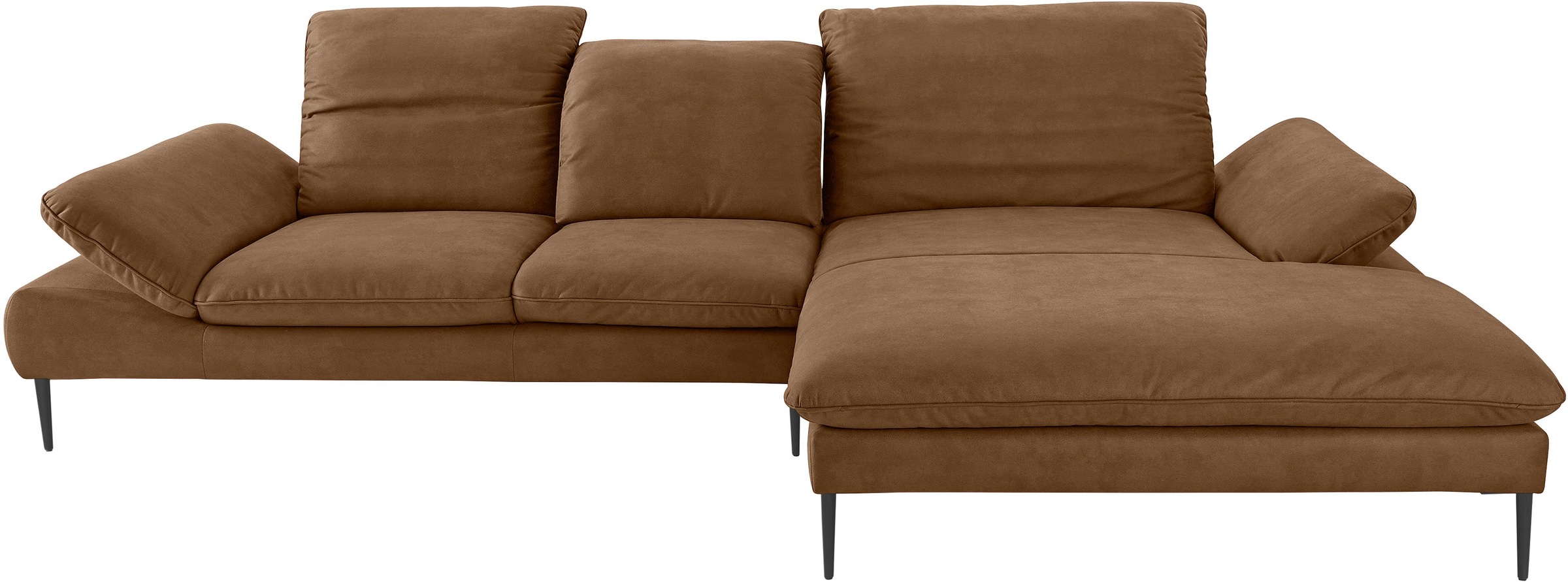 W.SCHILLIG Ecksofa »enjoy&MORE, Designsofa, bequem, zeitlos und elegant, L-Form«, Sitztiefenverstellung, Füße schwarz pulverbeschichtet, Breite 340 cm