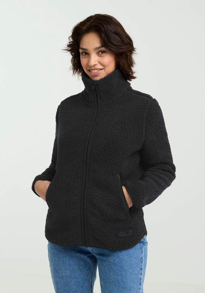 Jack Wolfskin Fleecejacke »HIGH CURL JKT W« mit durchgehendem Reißverschluss, aus Sherpa Fleece, atmungsaktiv