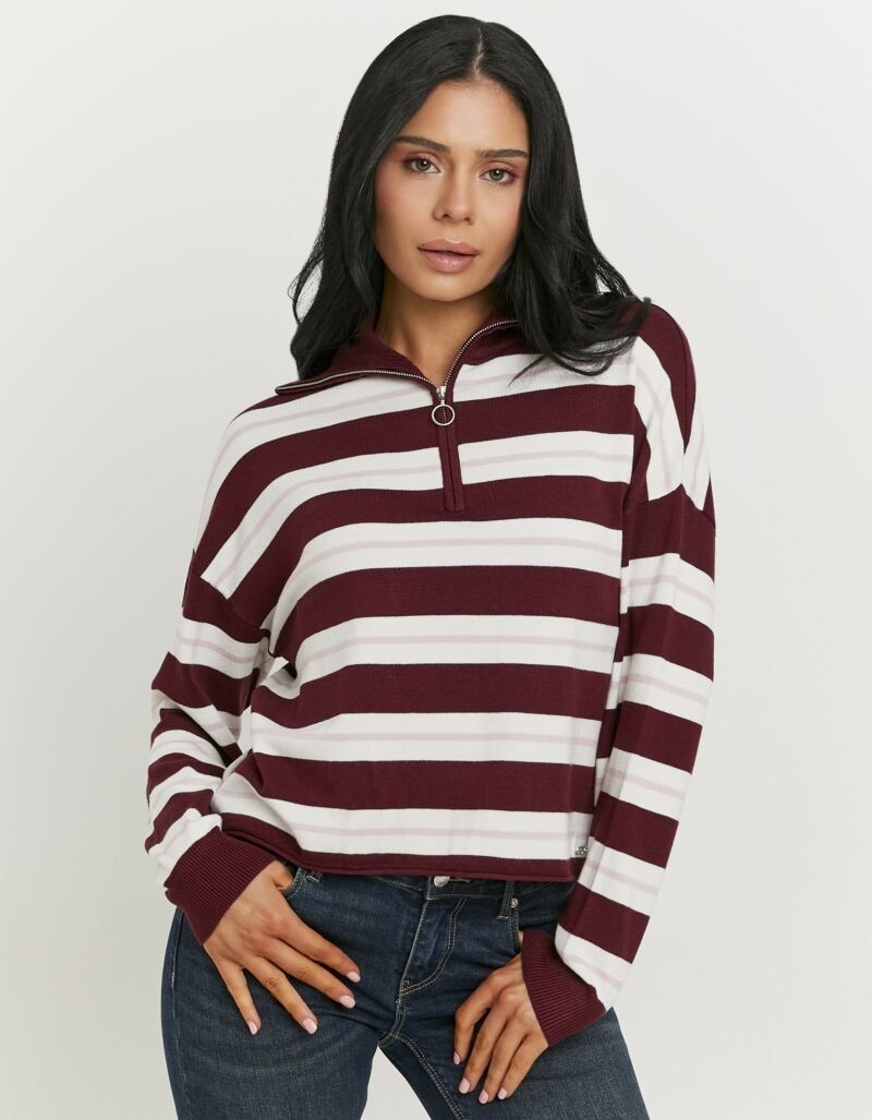 Tally Weijl Strickpullover »SPUVICOLINE« Viskosemischung, mit Troyer-Kragen