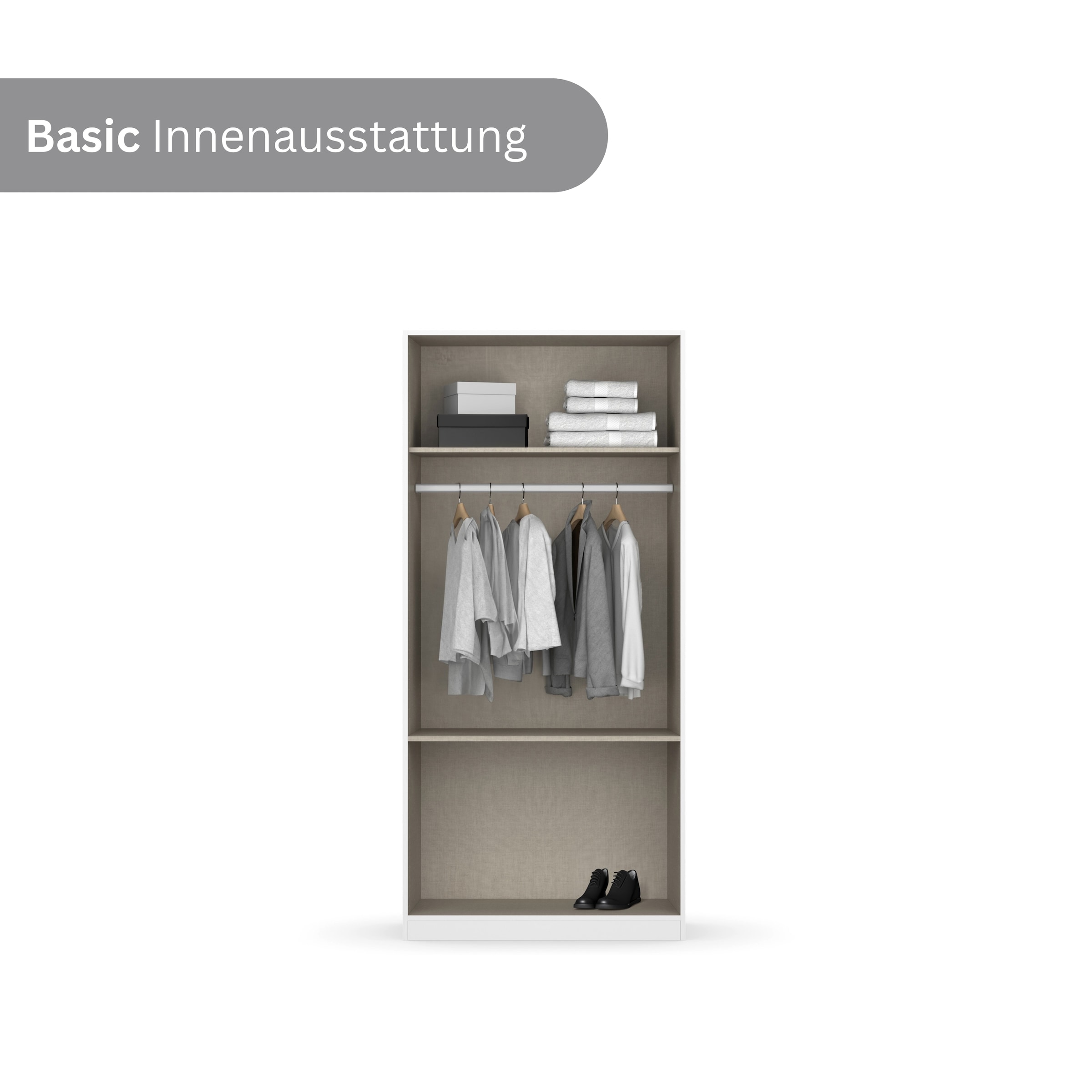 rauch Drehtürenschrank »Kleiderschrank Schrank Garderobe Wäscheschrank COSTA in 3 Breiten«, viel Platz, grifflose Front und Push-to-Open Funktion MADE IN GERMANY