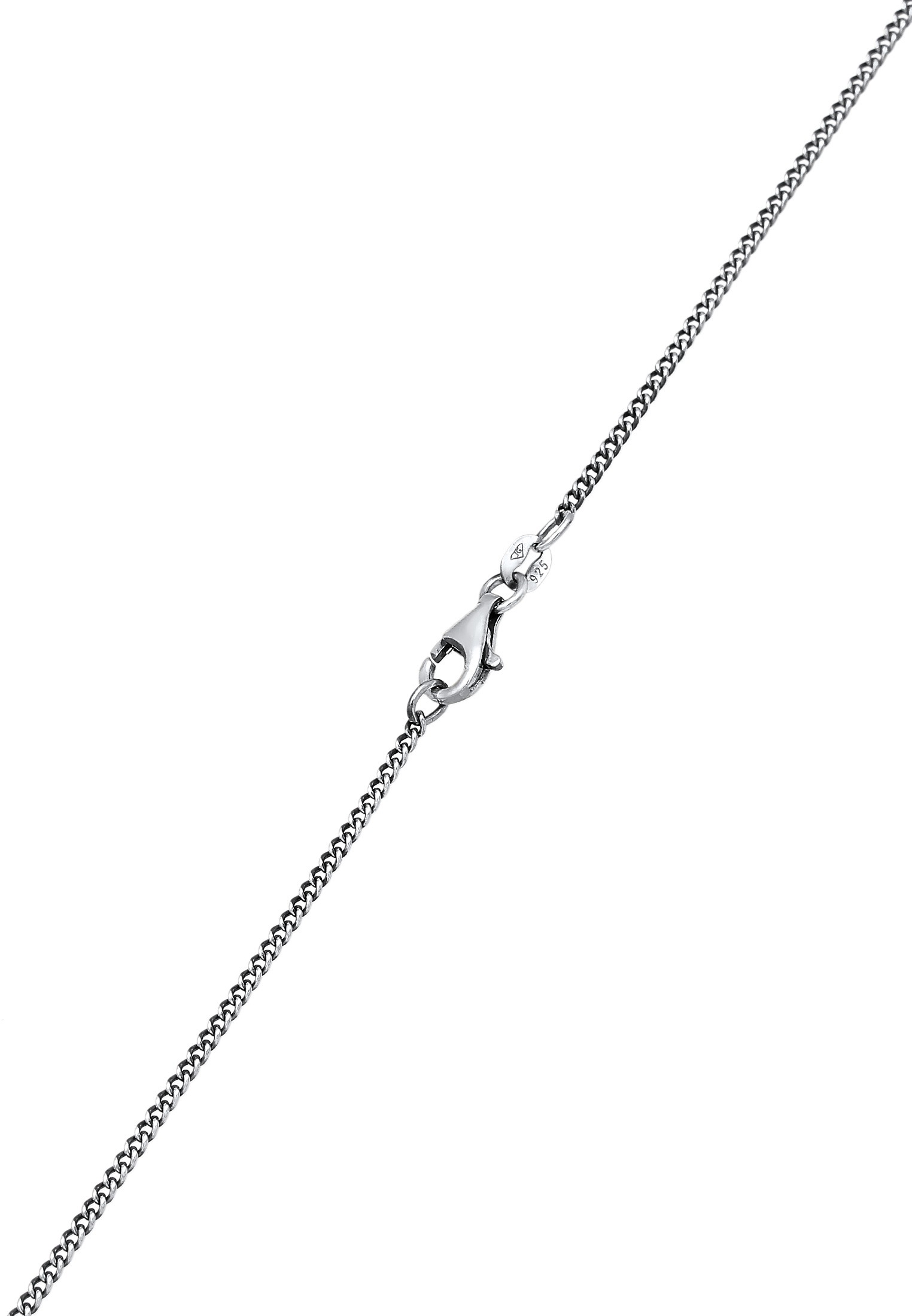 Kuzzoi Lange Kette »Halskette Siegelring Malachit Grün Bikerring 925 Silber«