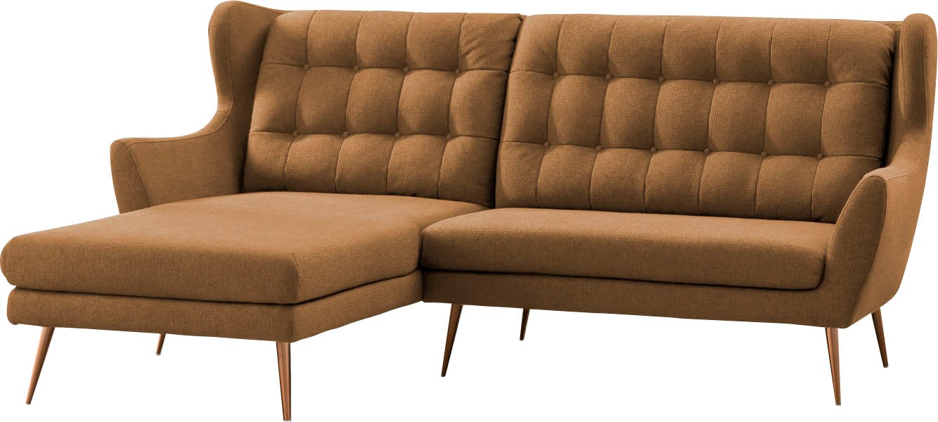 Home affaire Ecksofa »Henry Louanne, L-Form« wahlweise mit  Messingfüßen