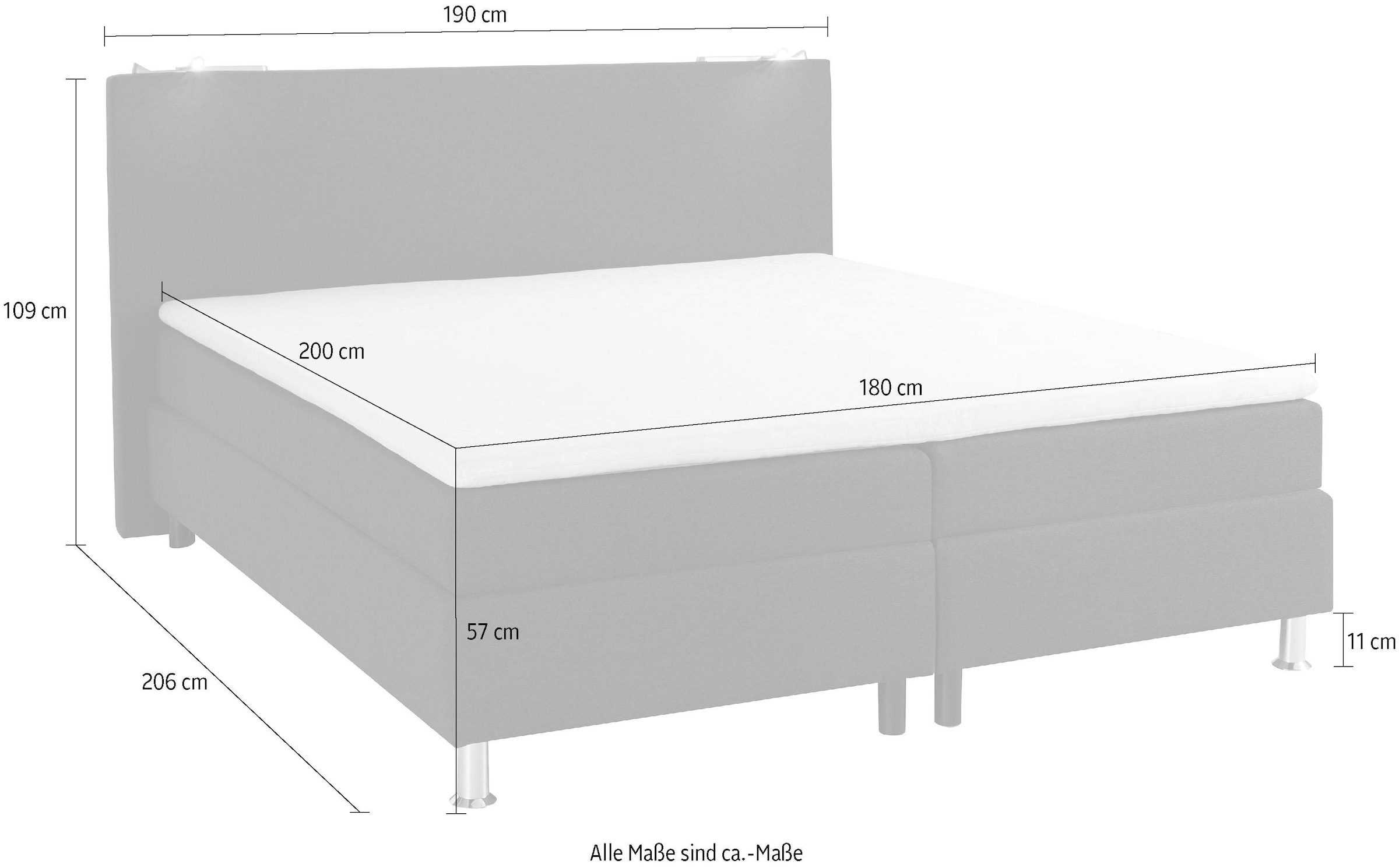 COLLECTION AB Boxspringbett, inkl. LED-Beleuchtung und Topper