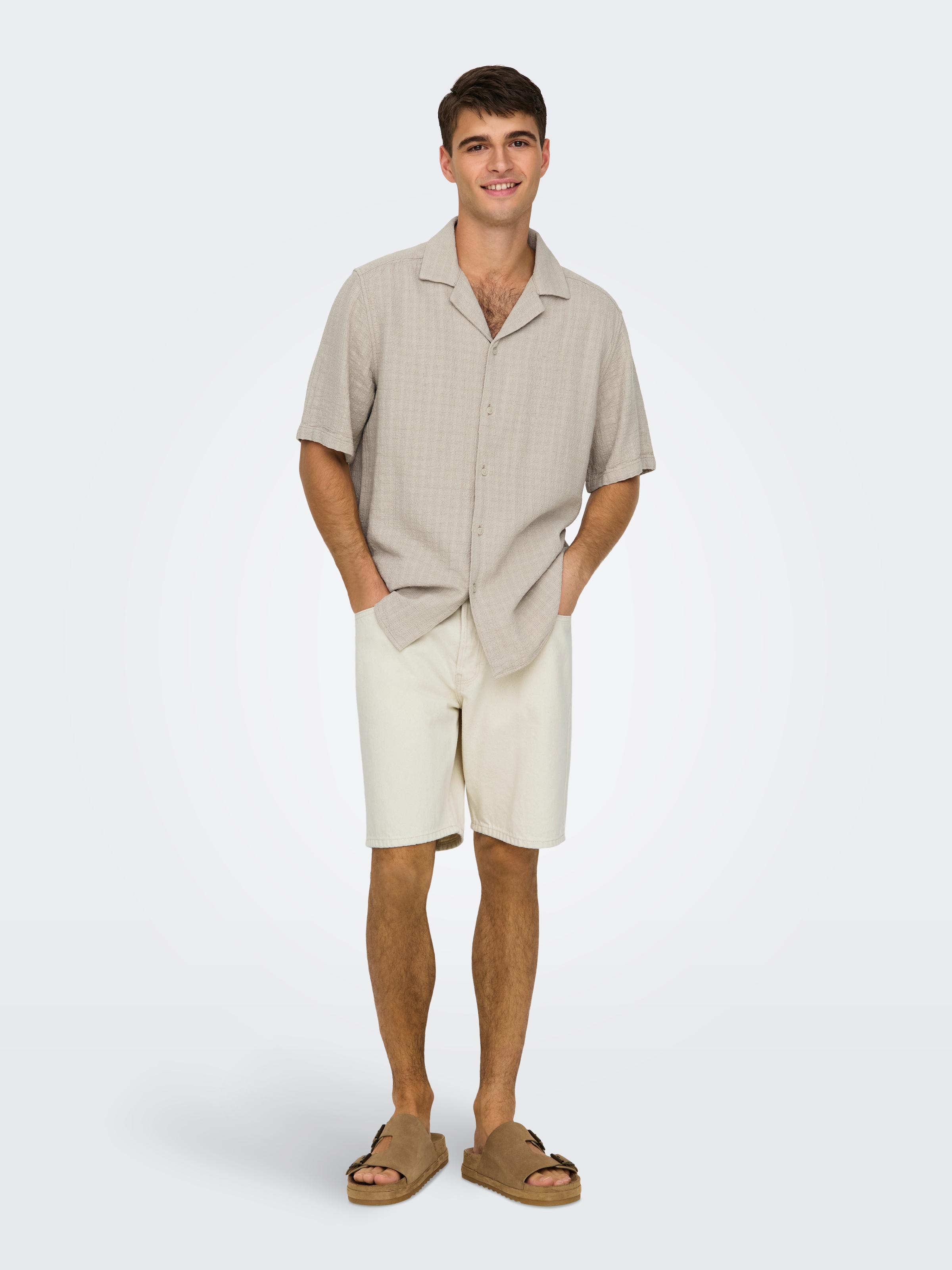 ONLY & SONS Kurzarmhemd »ONSLATHAM RLXSS RESORT LINEN STRUC 0257«