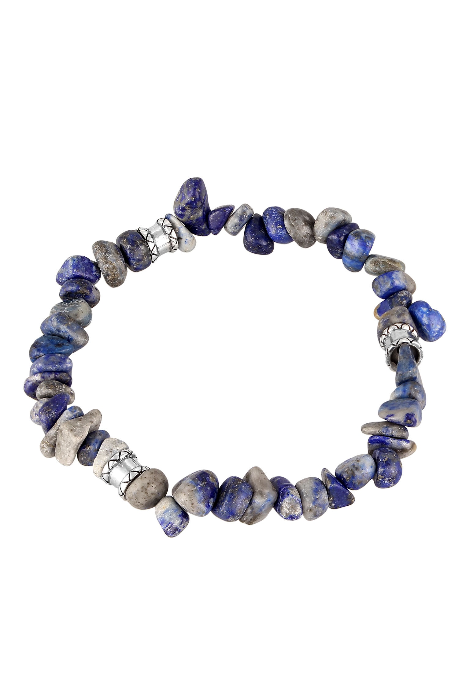 Kuzzoi Armkette »Armband Herren Lapis Lazuli Vintage Bead 925 Silber«