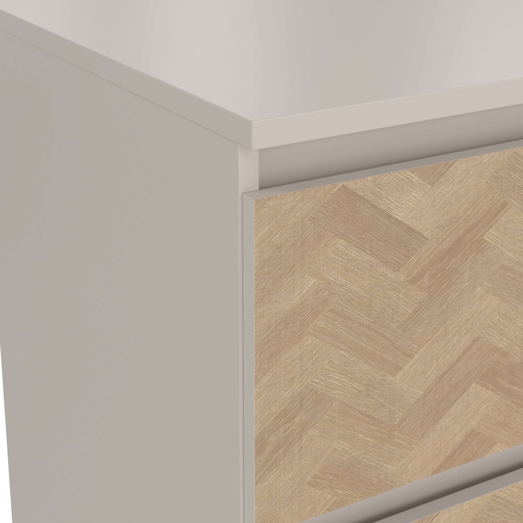 Home affaire Kommode »Maise in Holzoptik mit elegantem Fischgrätmuster« Fischgrätdekorfronten für einen modernen Wohnstil