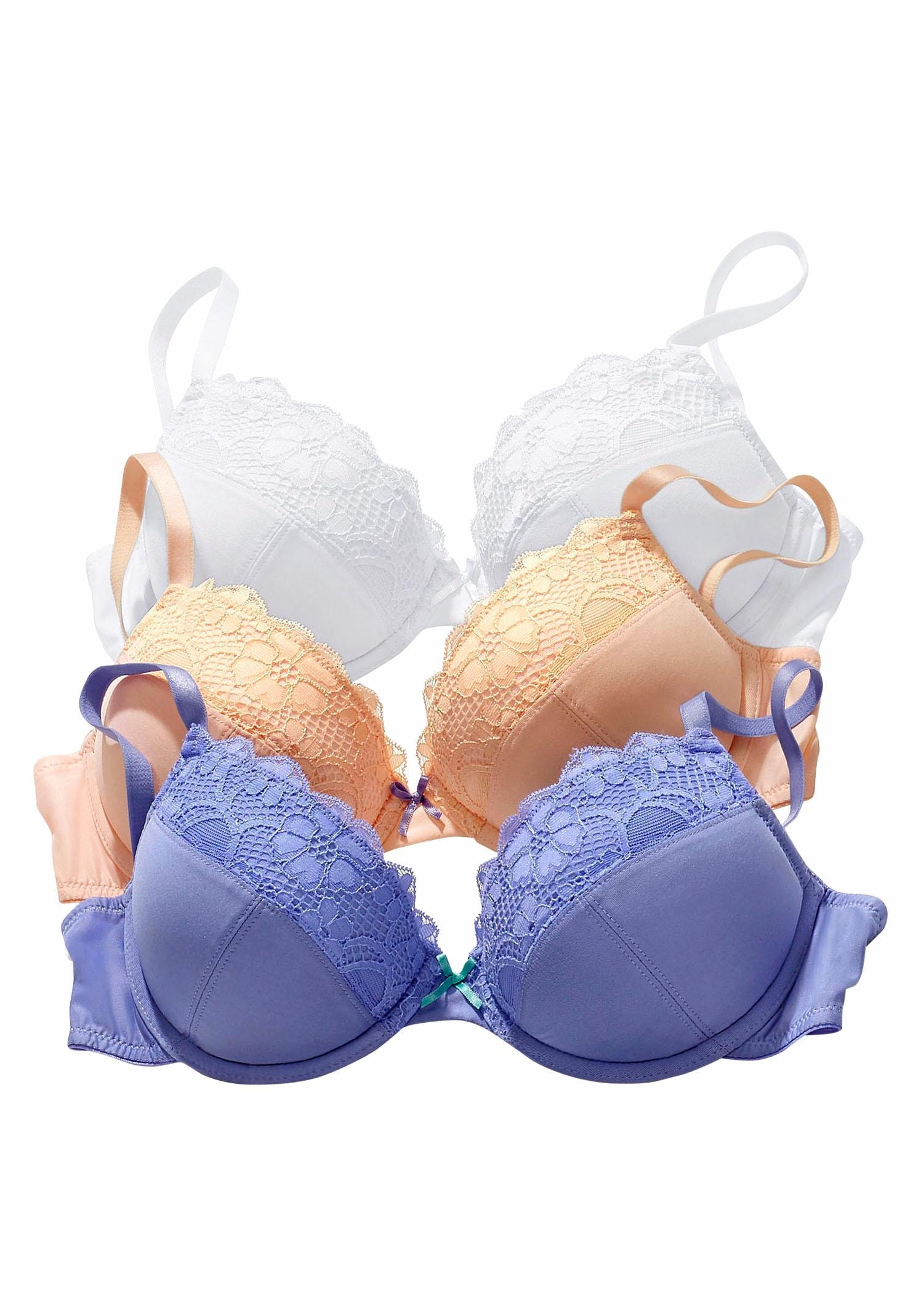 ♕ petite fleur Push-up-BH, (Packung, 3 Stück), mit Bügel, Dessous