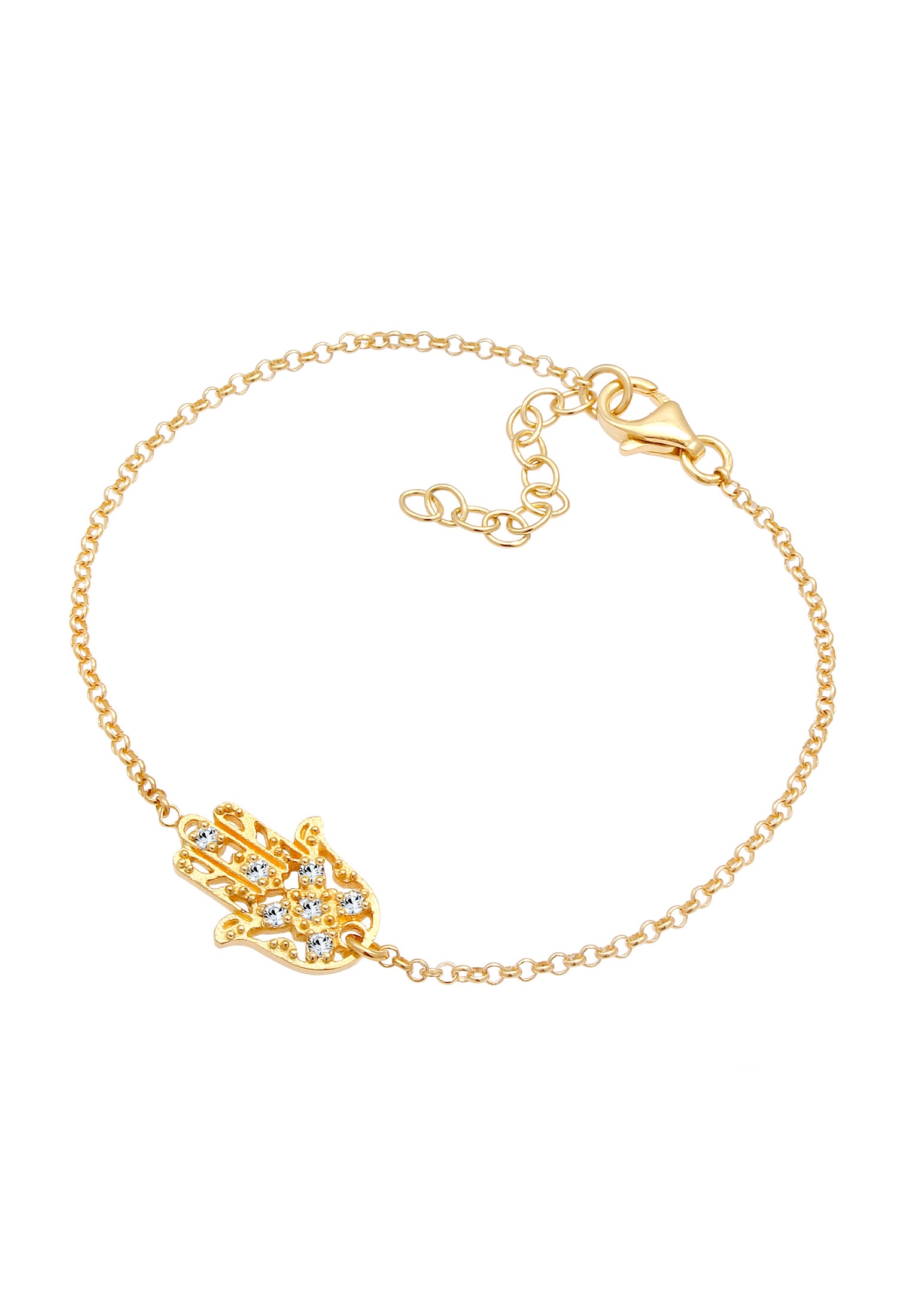 Elli Armkette »Armband Hamsa Fatimas Hand Kristalle 925 Silber«