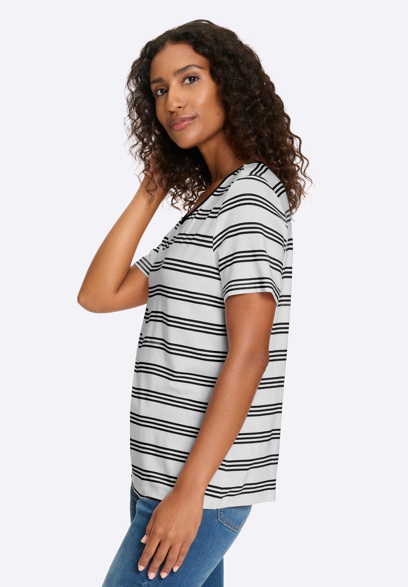 heine T-Shirt »Shirt Kurzarmshirt im Ringel-Look«