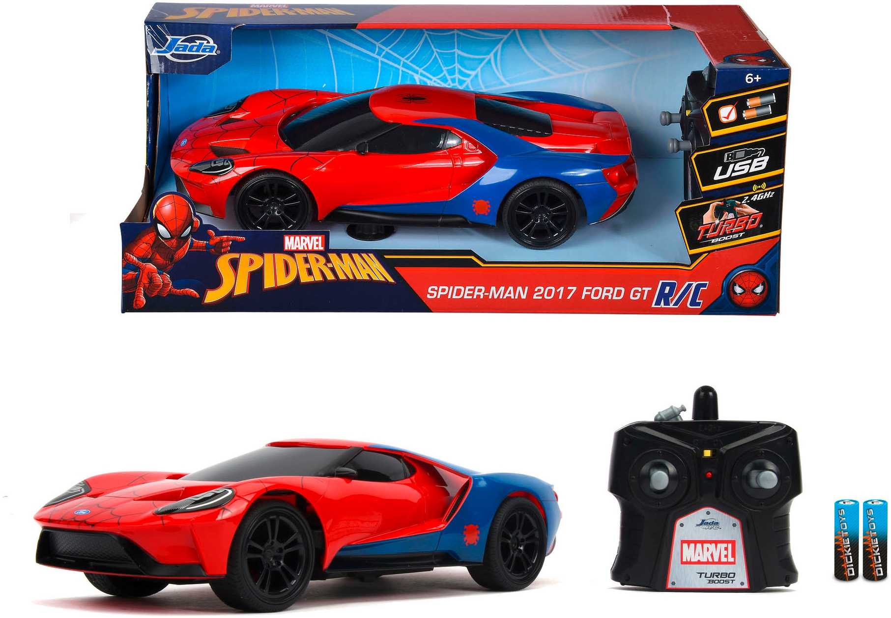 RC-Auto »Marvel Spider-Man RC 2017 Ford GT, 1:16, 2,4GHz«