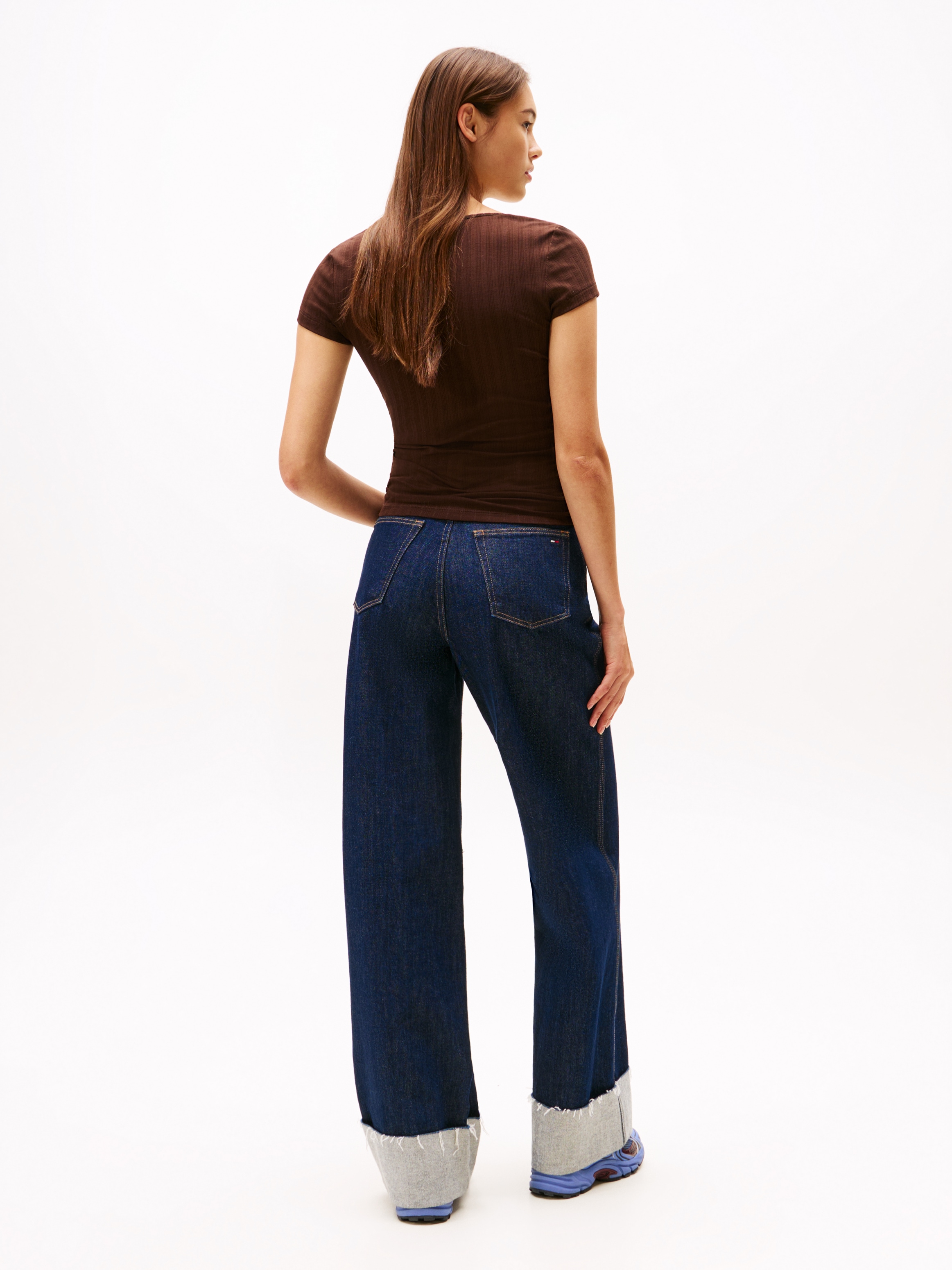 Tommy Jeans Kurzarmshirt »TJW SLIM IRREGULAR RIB SS« in gerippter Struktur