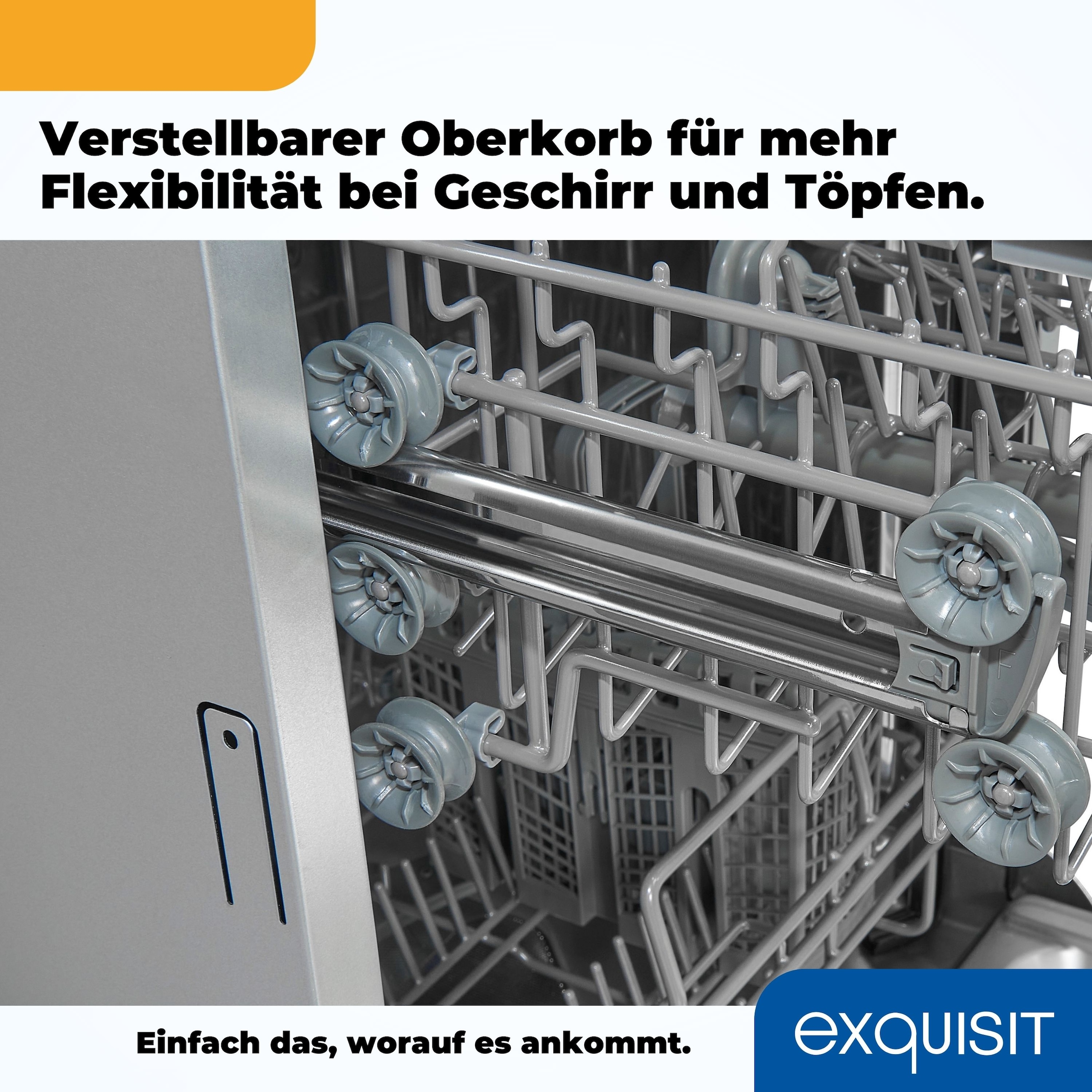 exquisit vollintegrierbarer Geschirrspüler »EGSP2109-E-030E silber«, 9 Maßgedecke